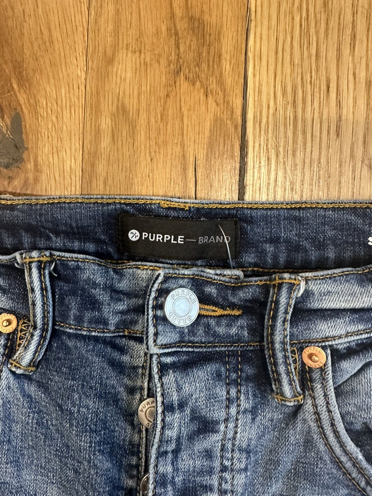Purple Brand Purple Brand Paint Splatter Blue Denim Jeans Size 29 Size US 29 - 3 Thumbnail