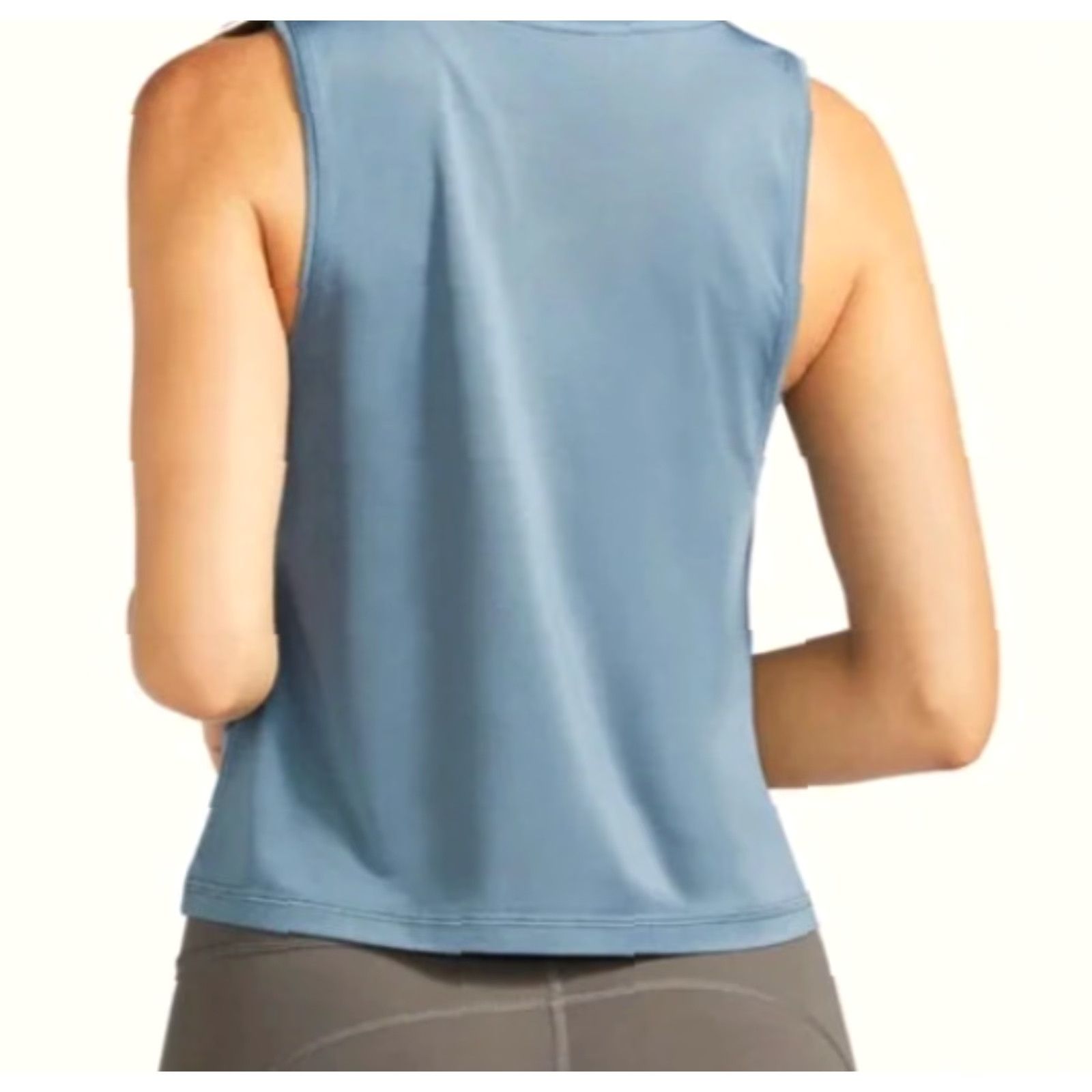 Vintage Peloton Tank Top Cropped Distance Muscle Women 2XL Blue Racerback Built-In Bra Moisture Wicking UV Protection Activewear Shirt Size XXL / US 16-18 / IT 52-54 - 5 Thumbnail