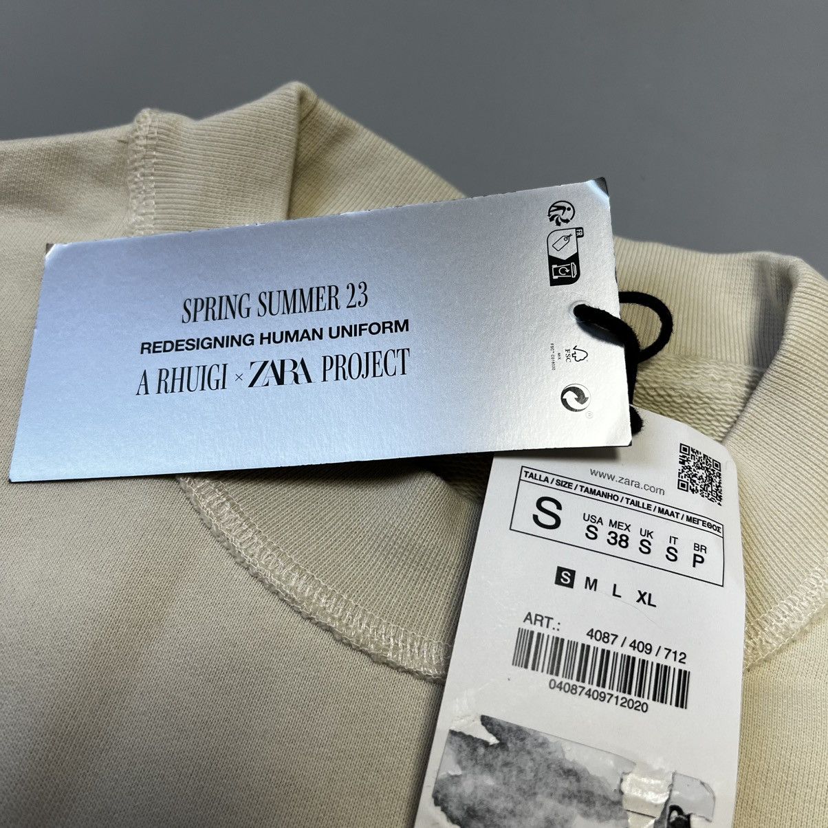 Rhude × Zara Rhude Beige Sweatshirt Rhuigi x Zara y2k logo NWT new tags Size US S / EU 44-46 / 1 - 17 Thumbnail