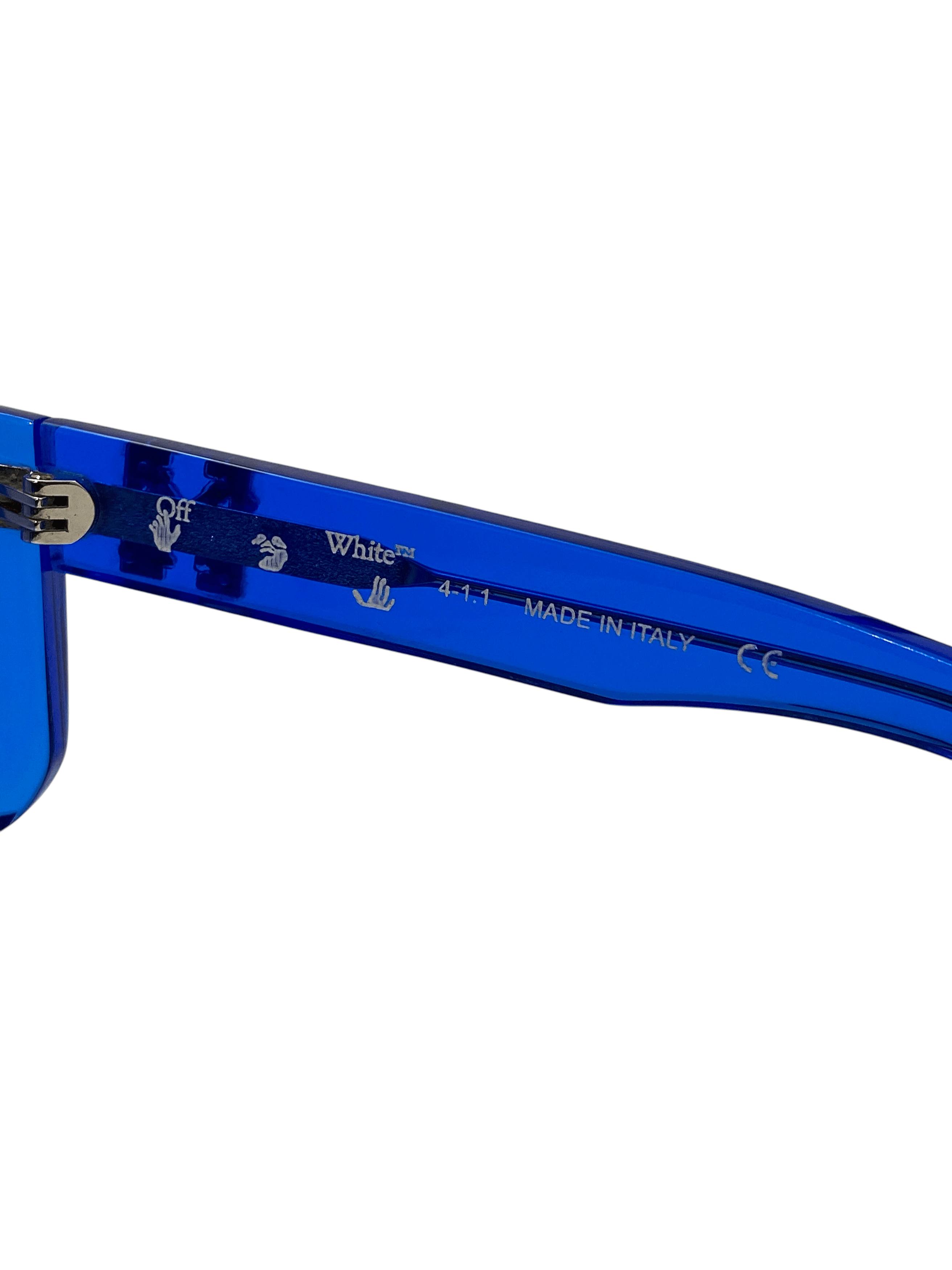 Off-White OFF WHITE Arrows Logo Alps Oversized Square Blue Sunglasses Size ONE SIZE - 12 Thumbnail