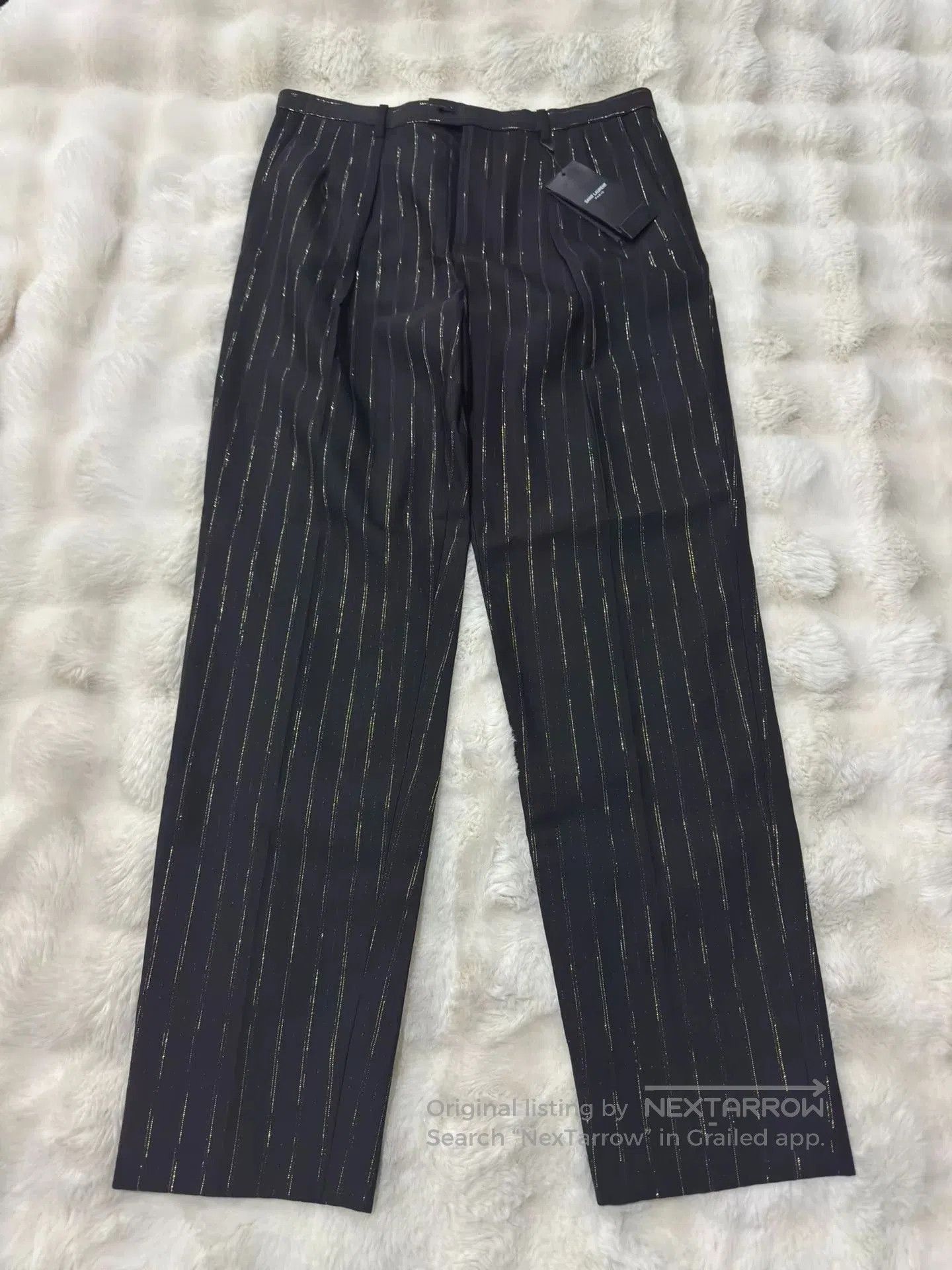 Saint Laurent Paris Saint Laurent Runway Black Gold Trousers. Size US 32 / EU 48 - 1 Thumbnail