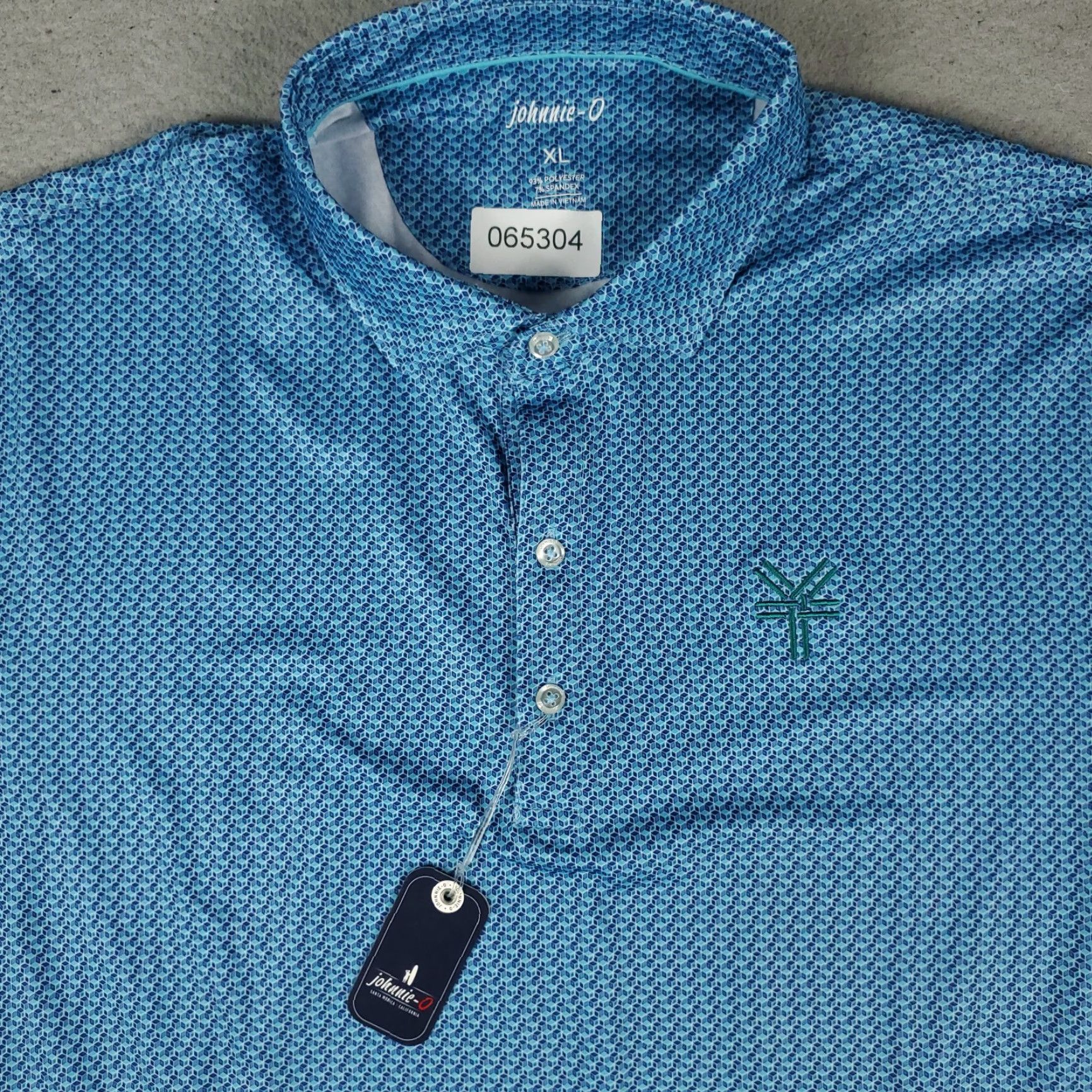 johnnie-O Johnnie O Polo Shirt Mens XL Blue Geometric Golf Short Sleeve Size US XL / EU 56 / 4 - 2 Thumbnail