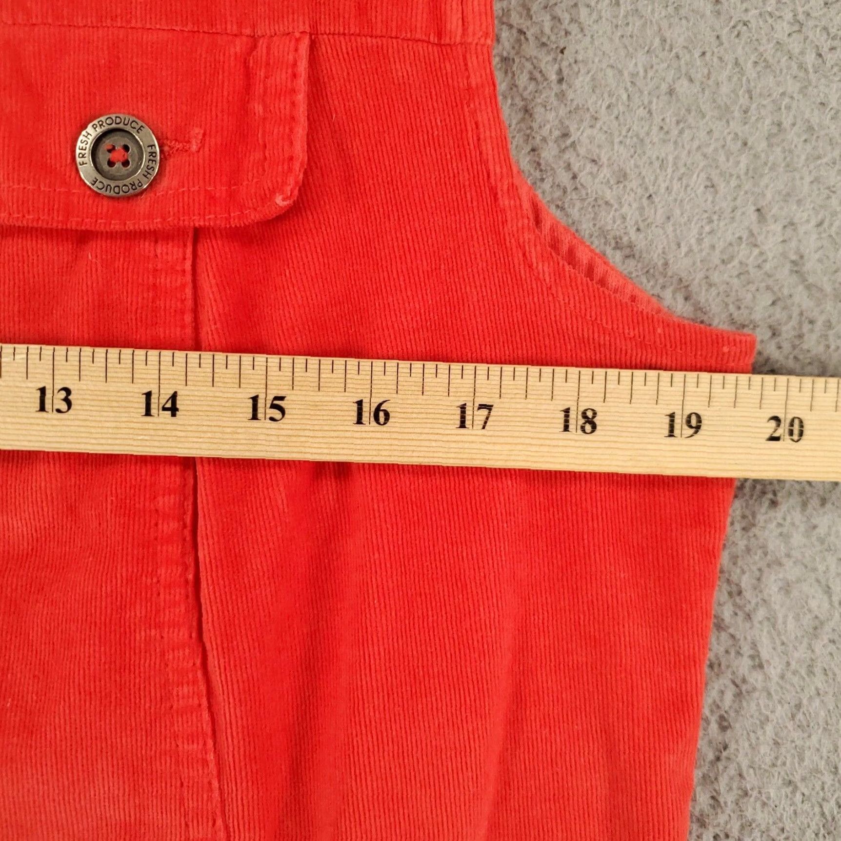 Vintage Fresh Produce Vest Women L Orange Corduroy Full Zip Pockets Size L / US 10 / IT 46 - 4 Thumbnail