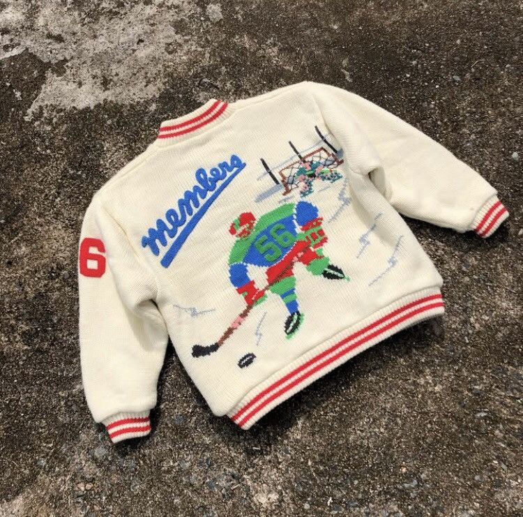 Japanese Brand × Vintage Vintage 60s Hockey Big Patch Wool Cotton Bomber Jacket Size US M / EU 48-50 / 2 - 2 Thumbnail