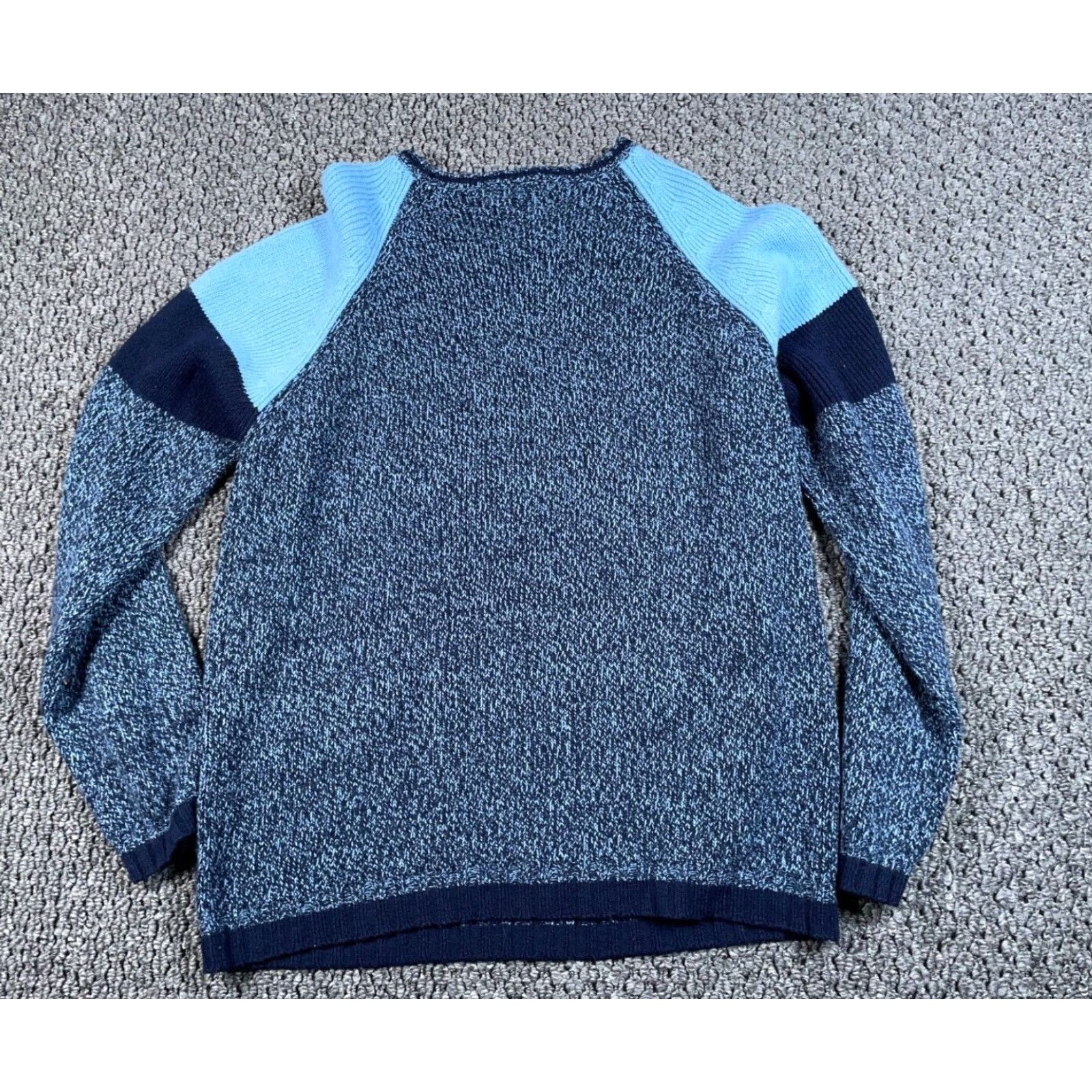 Vintage VINTAGE Y2K Style Sweater Men’s Large Marled Blue Crewneck Chunky Knit Pullover 90s Hipster Retro Size US L / EU 52-54 / 3 - 2 Thumbnail