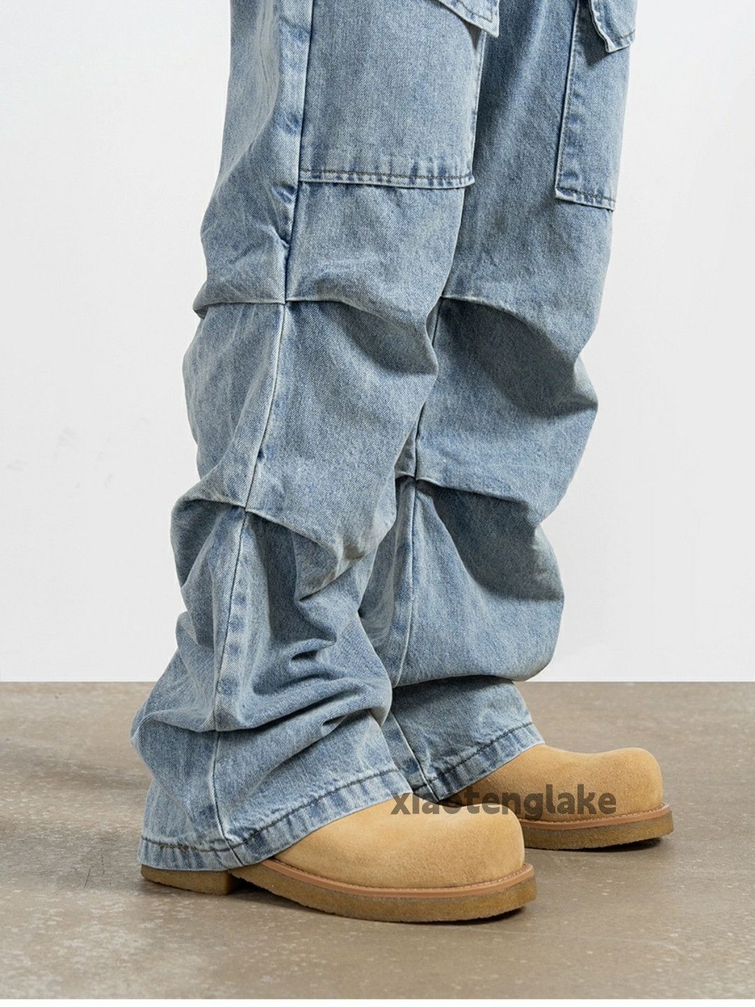 Jean × Vintage washed faded cleanfit yuppie bootcut pleated cargo jeans Size US 30 / EU 46 - 9 Thumbnail