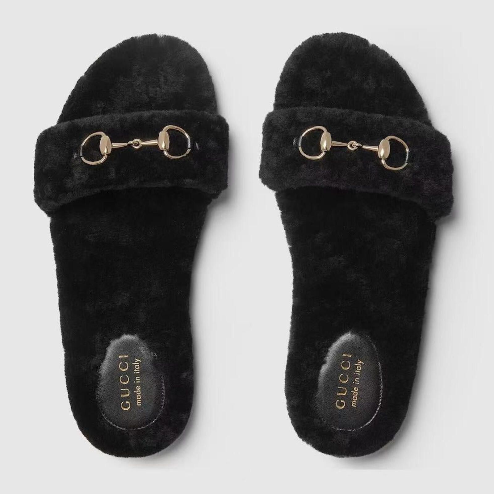 Gucci Gucci Horsebit Wool Slide Sandal Size ONE SIZE - 1 Thumbnail