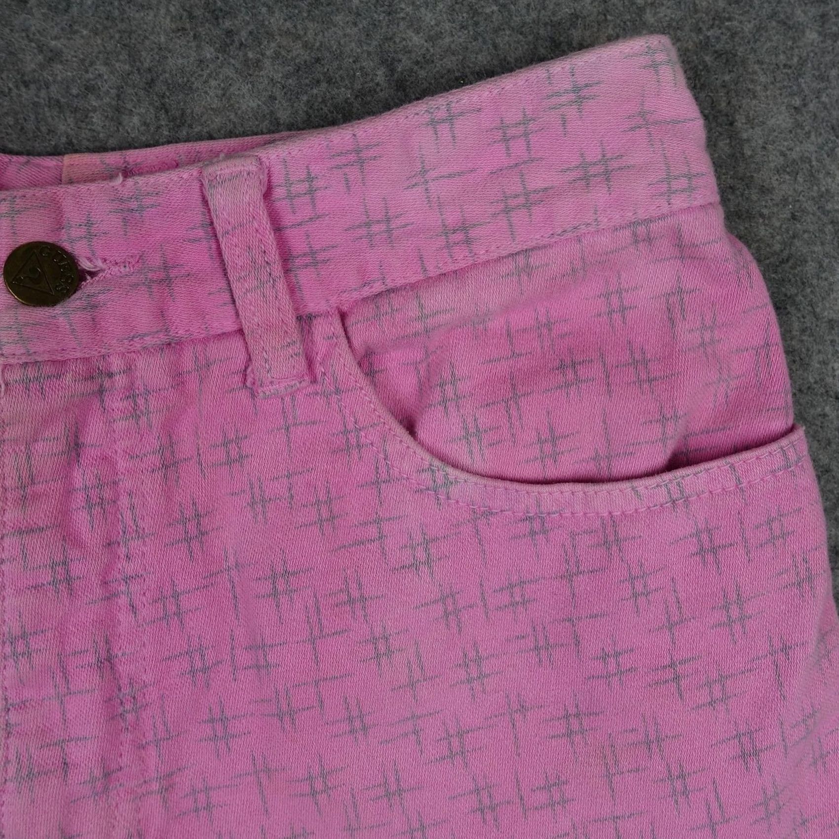 Guess VINTAGE GUESS Jeans Womens 30 Pink High Rise Tapered Made USA 80s Cross Slim Ankle Pockets Size 30" / US 8 / IT 44 - 5 Thumbnail