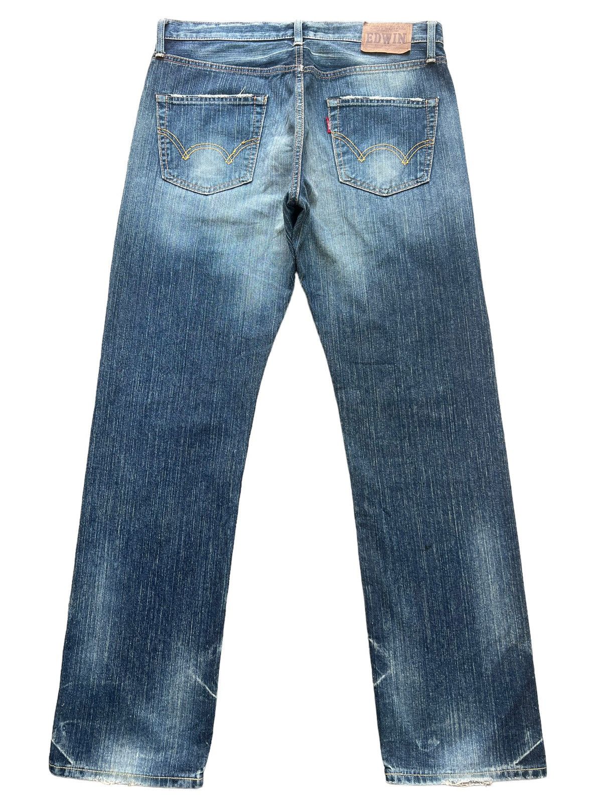 Edwin Vintage Edwin Distressed Ripped Patchwork Denim Jeans 34x32 Size US 34 / EU 50 - 3 Thumbnail