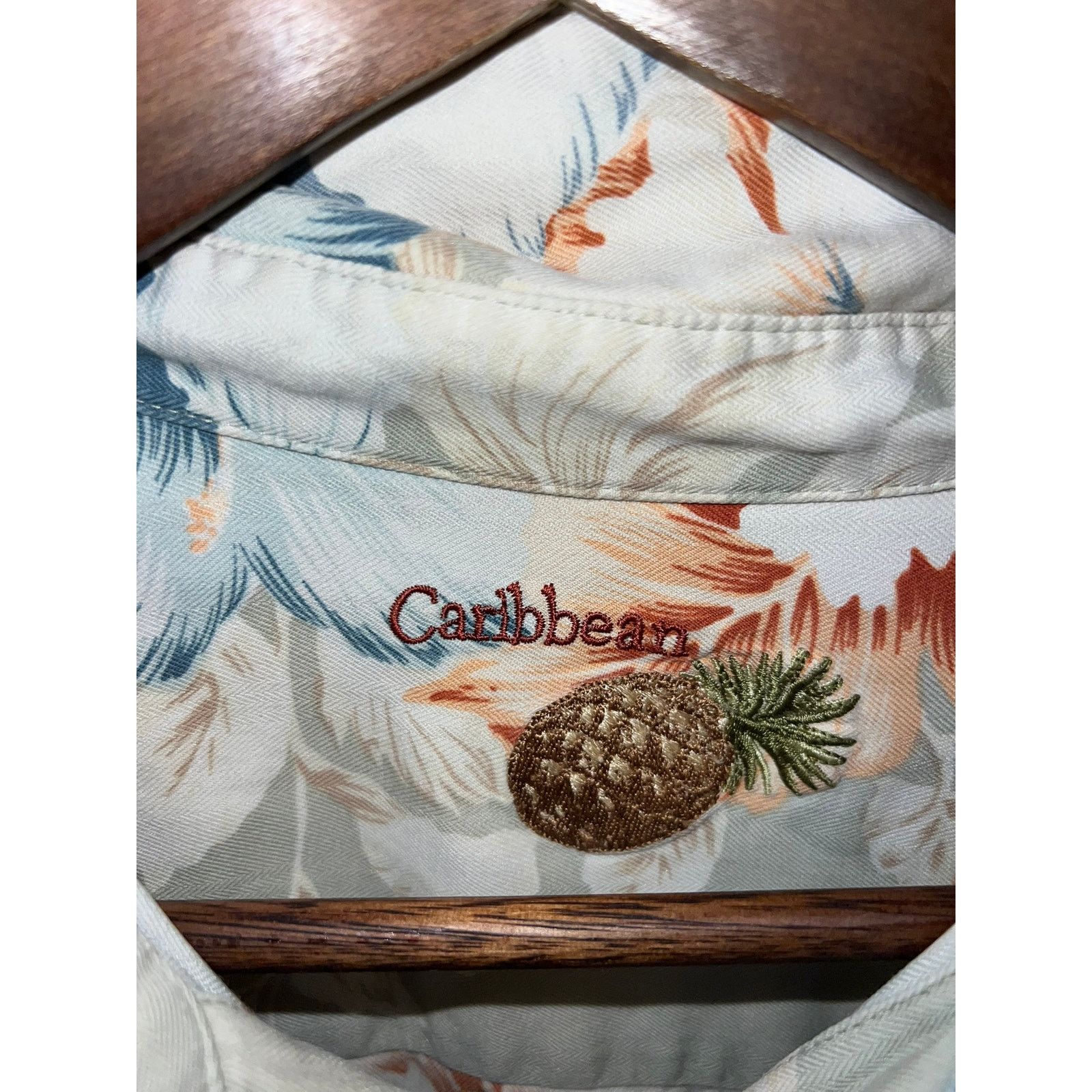 Caribbean Caribbean Hawaiian Shirt Button Down Silk Cotton Mens Large Size US L / EU 52-54 / 3 - 7 Thumbnail