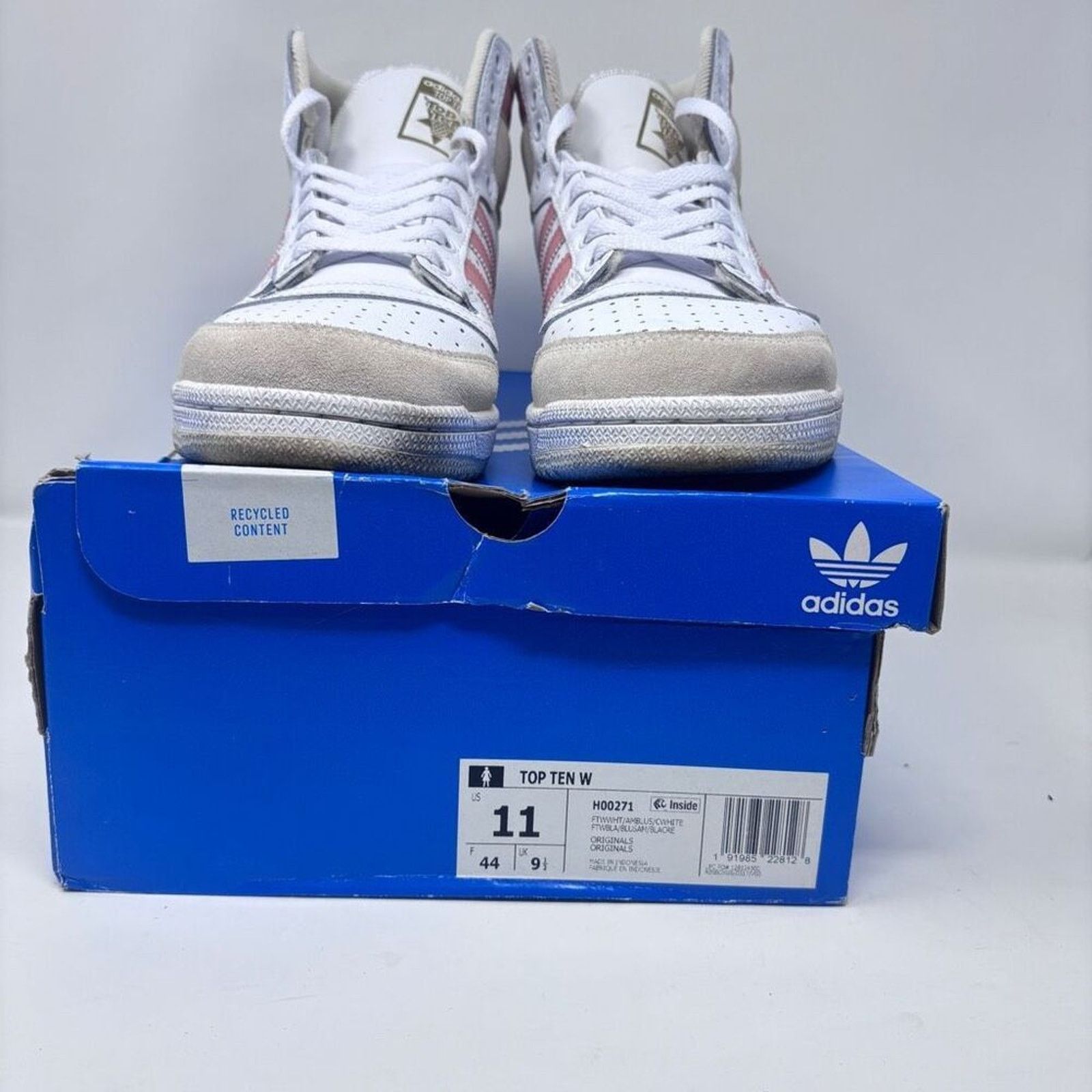 Adidas Adidas Originals Top Ten Hi Top White Ambient Blush Sneaker Size US 11 / IT 41 - 2 Thumbnail