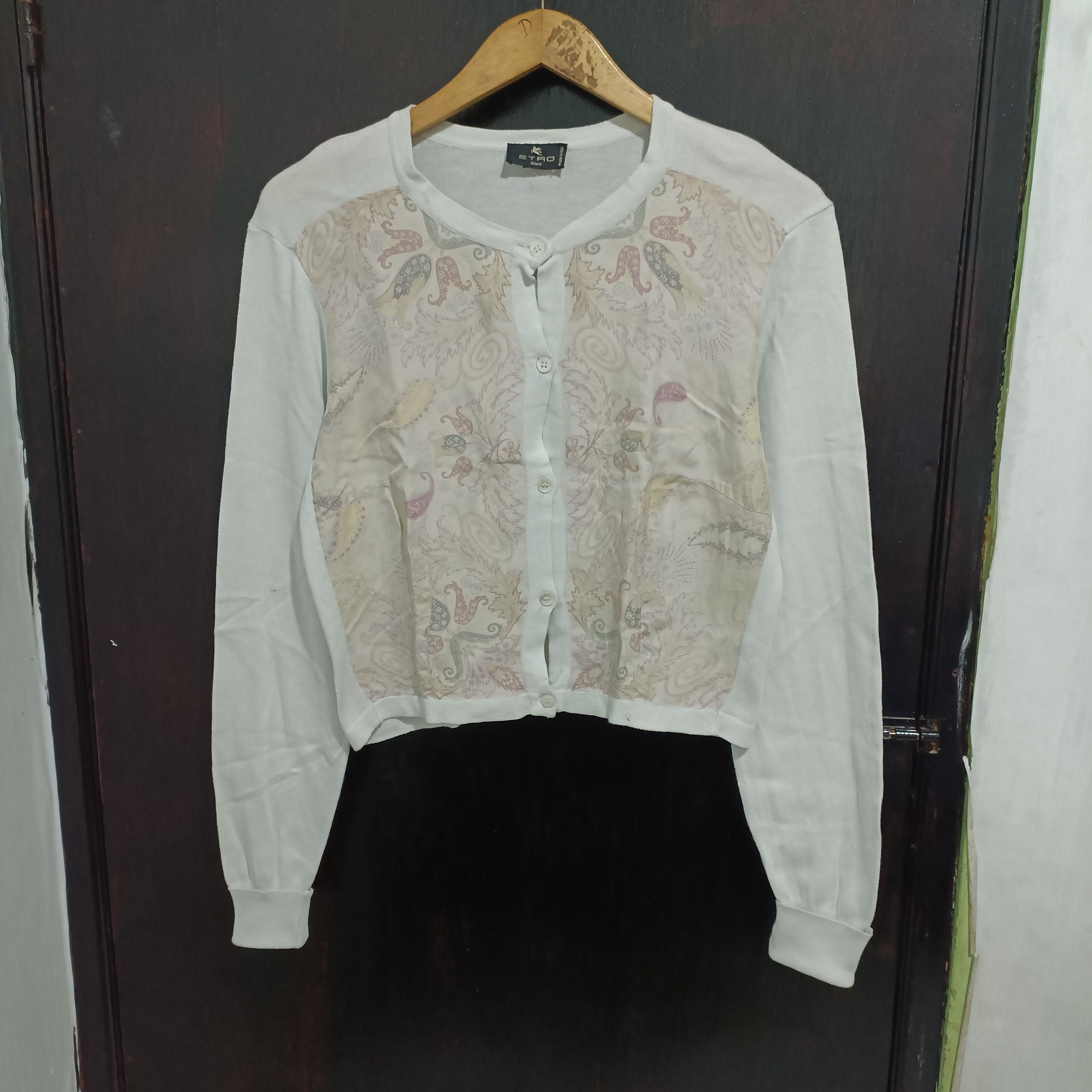 Etro Etro Maglia - Knitted Mix Silk Outer Crop Tops Size L / US 10 / IT 46 - 1 Thumbnail