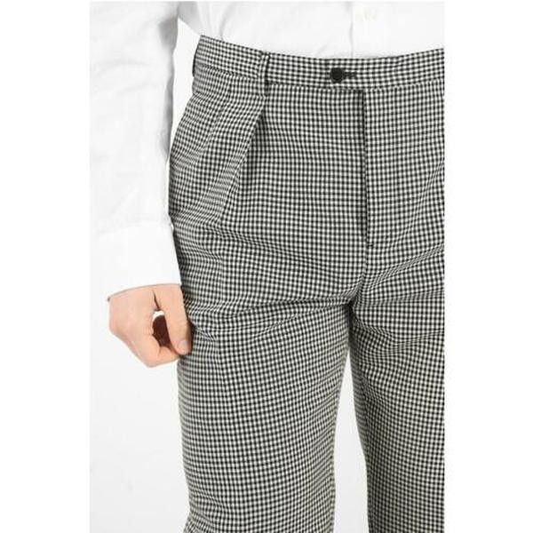 Saint Laurent Paris o1s1wg110824 High-Rise Pants Gingham Mohair in White/Black Size US 30 / EU 46 - 3 Thumbnail