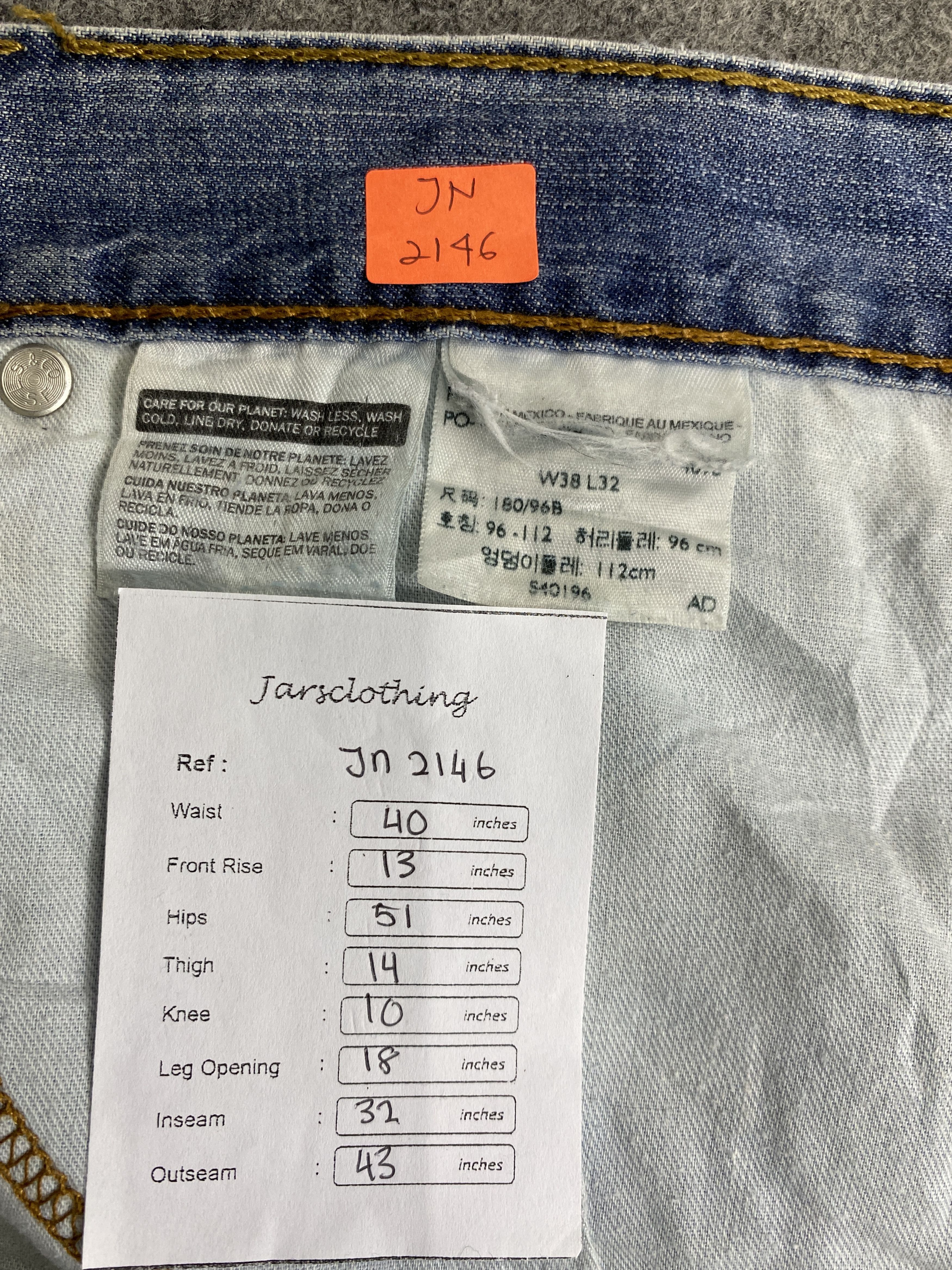 Japanese Brand Light Wash Vintage Levi's 505 Jeans 40x32 Denim JN2146 Size US 40 / EU 56 - 8 Thumbnail