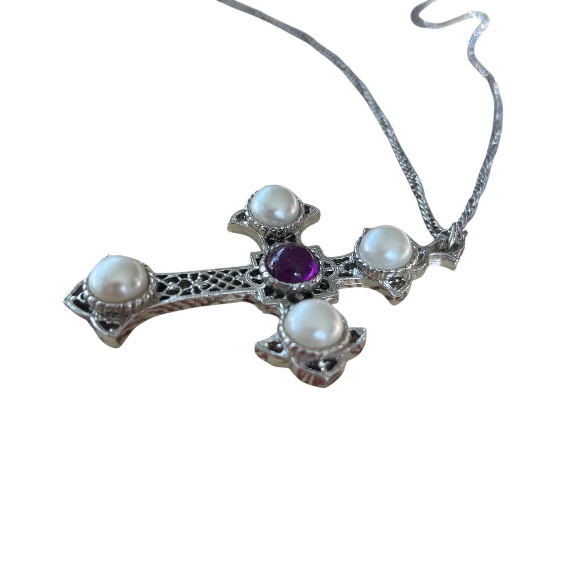 Other Vintage Sarah Coventry Crusader Cross Gothic Necklace Size ONE SIZE - 3 Thumbnail