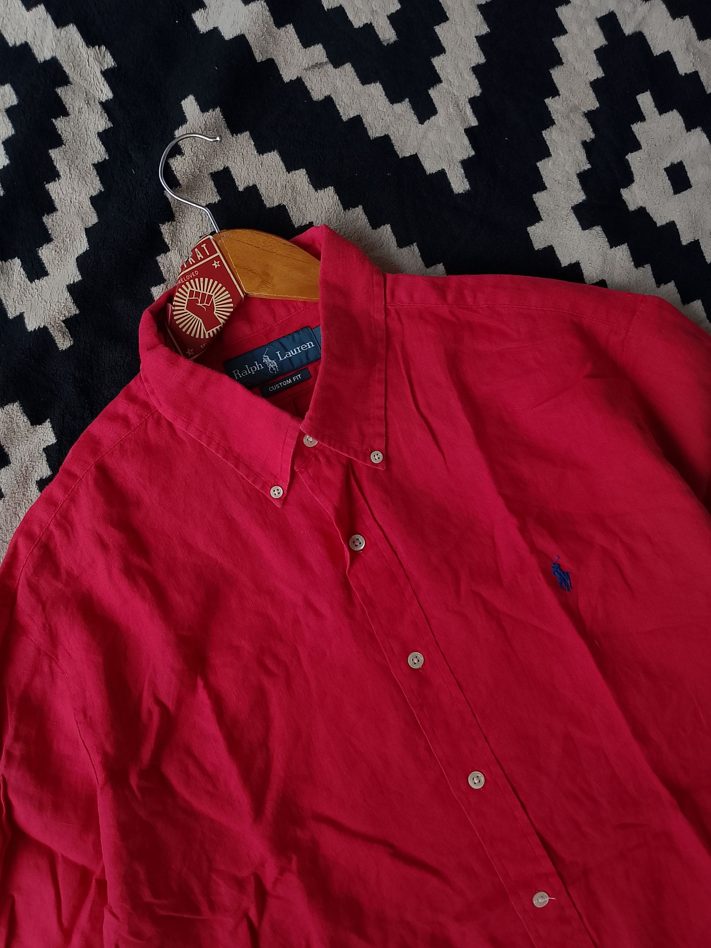 Ralph Lauren Vintage Rare Ralph Lauren Red Linen Hibiscus High-Summer Size US XL / EU 56 / 4 - 3 Thumbnail
