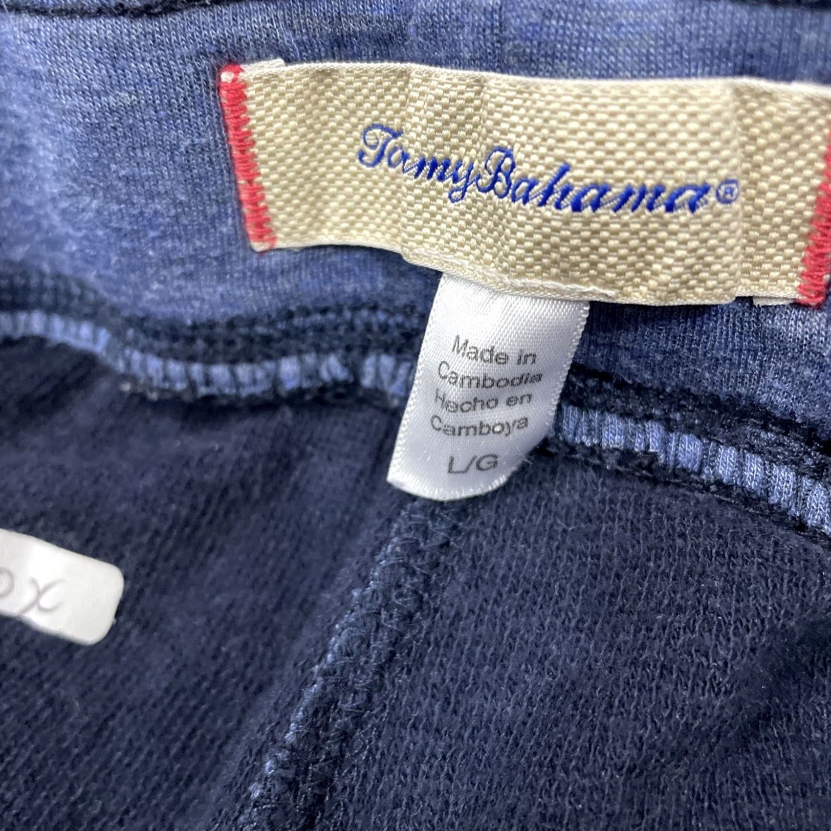 Tommy Bahama TOMMY BAHAMA Pants L Mens Blue Drawstring Knit 3% Polyamide Acrylic Cotton Large Size US 33 - 6 Thumbnail