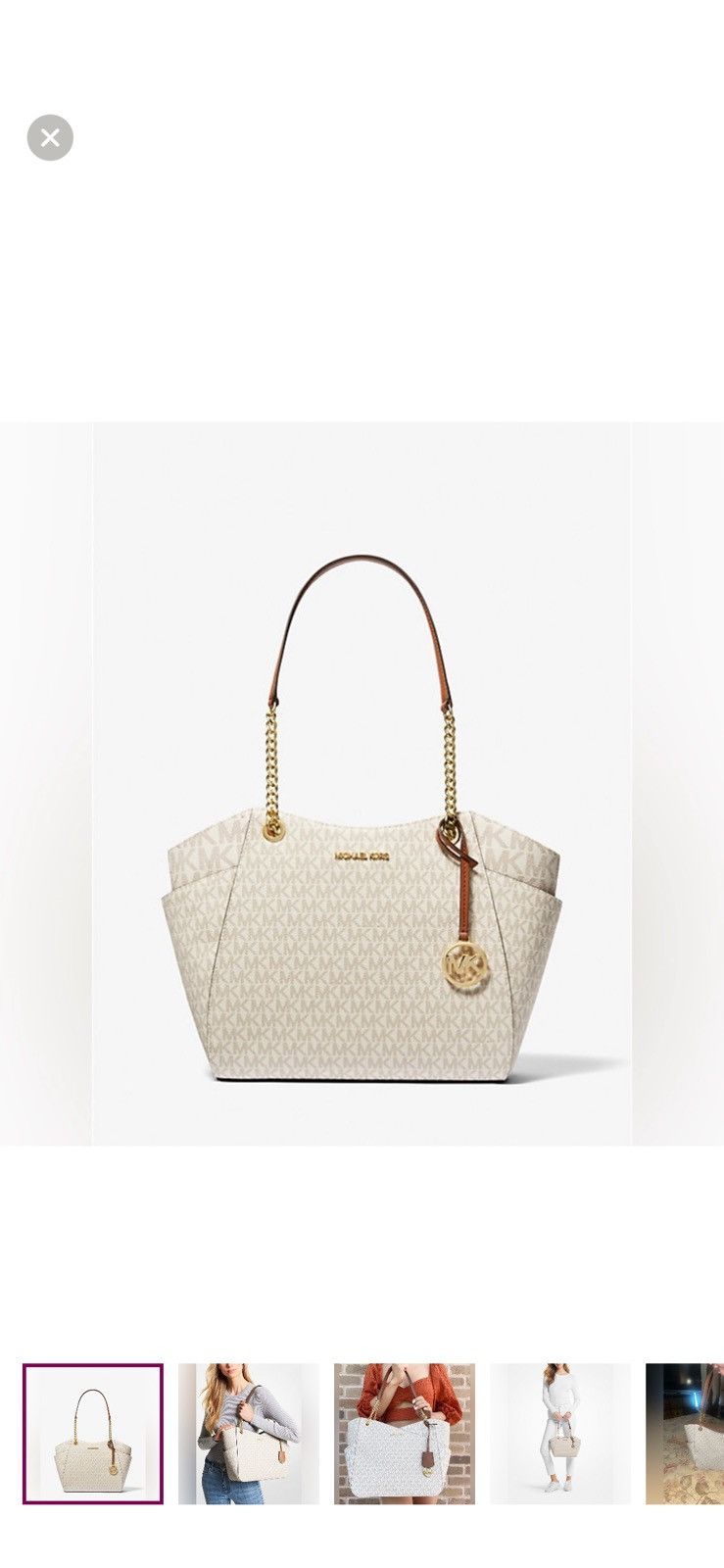 Michael Kors BRAND NEW Michael Kors Vanilla JetSet Large Shoulder Bag Size ONE SIZE - 1 Thumbnail