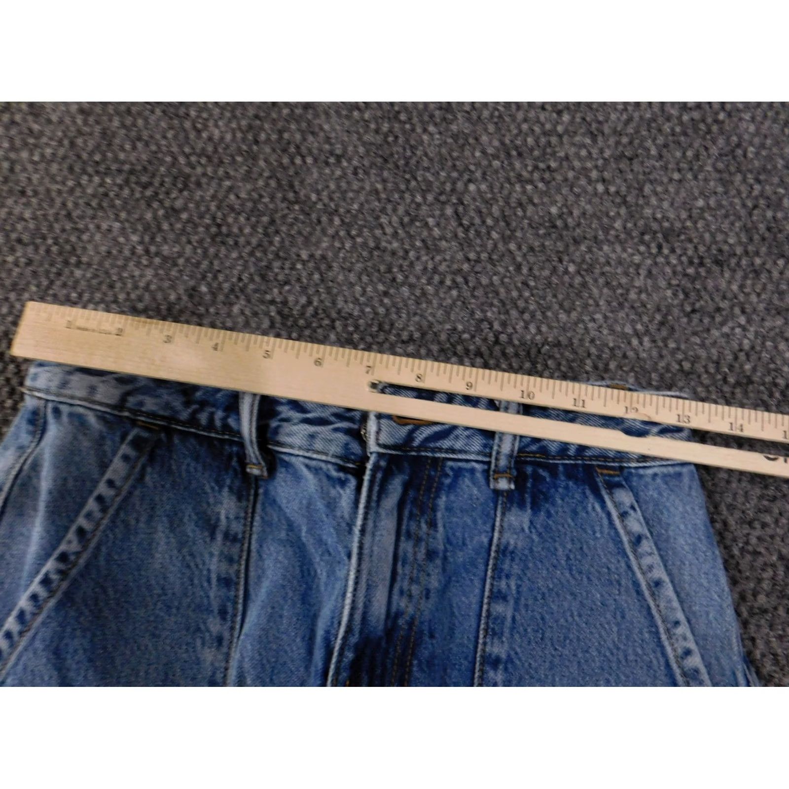 Zara Zara Jeans Womens 0 Blue Cargo Wide-Leg Denim Pocket Zipper Pockets Distressed 31in Inseam Size 25" / US 0 / IT 36 - 5 Thumbnail