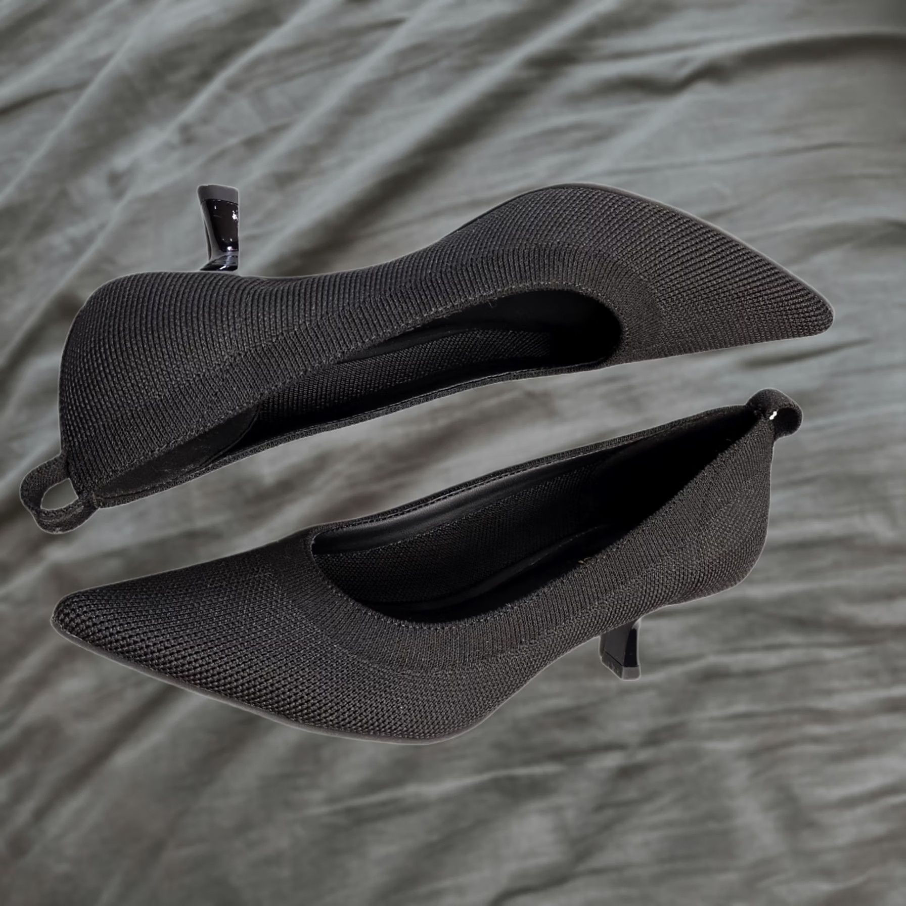 Vintage Luxury Rebel Pump Heels Womens Size 6.5 Black Pointed Toe Slip On Size US 7 / IT 37 - 1 Thumbnail
