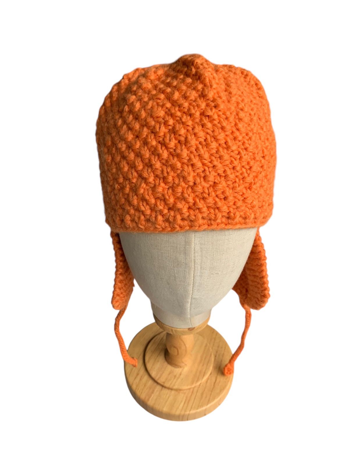 Handmade × Japanese Brand Knitted crochet Rare Design Earflap Beanie Hats Size ONE SIZE - 6 Thumbnail