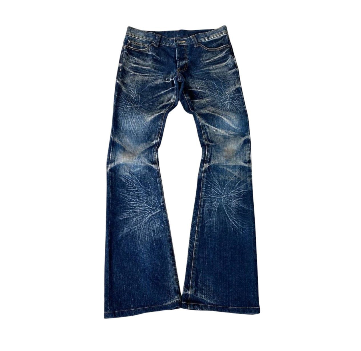 Japanese Brand FLARED STARBURST WASH BY MODERN LOVERS RUSTY GHOSTCLAW MARK Size US 28 / EU 44 - 5 Thumbnail