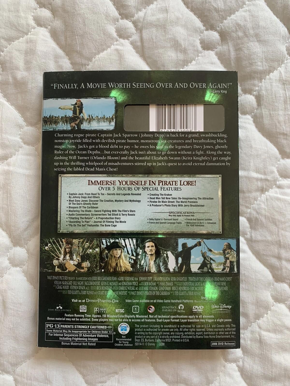 Designer Pirates of the Caribbean Dead Man's Chest 2006 Johnny Depp Size ONE SIZE - 5 Thumbnail