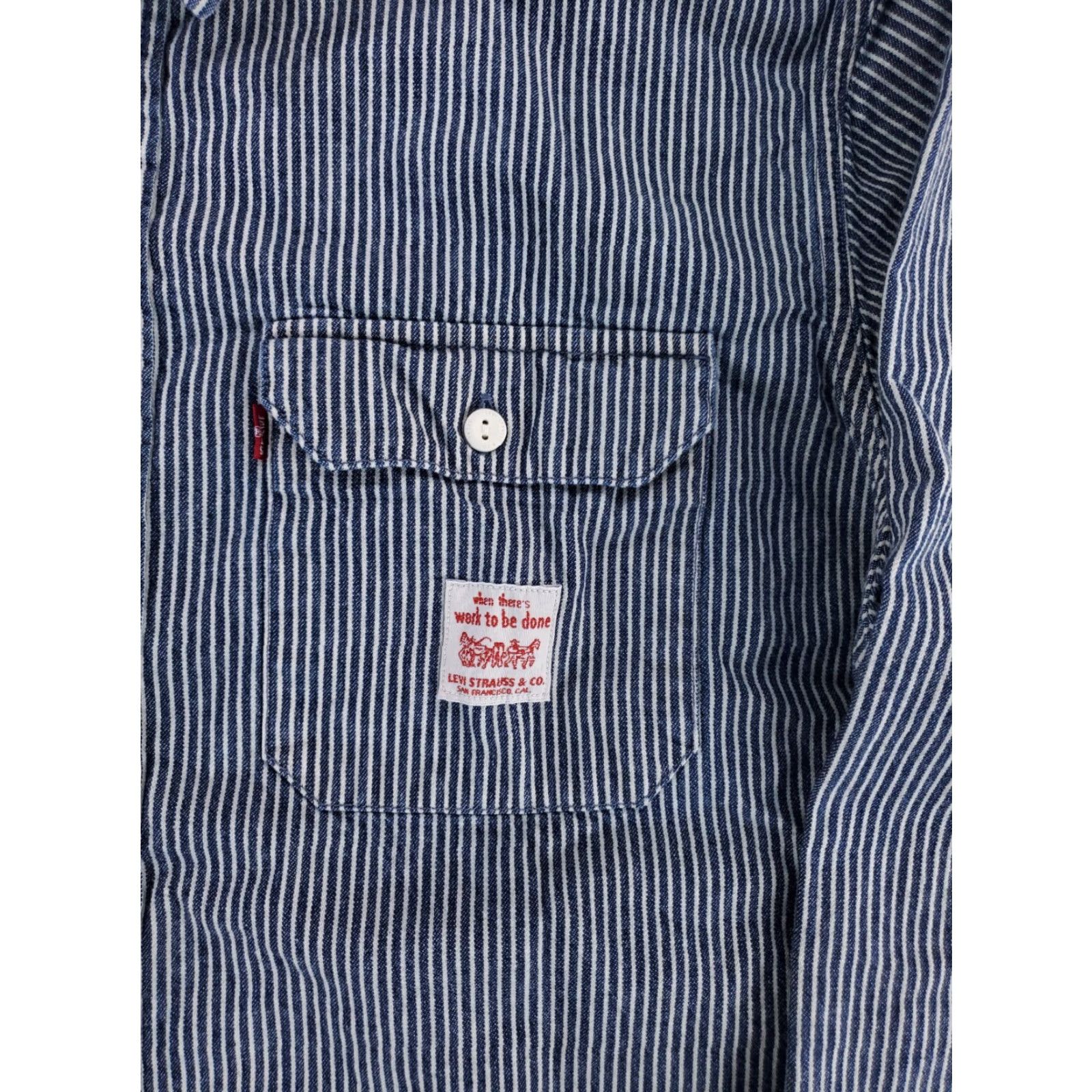 Levi's **Levi's XL Blue Denim Striped Button Up Workwear Mens** User: Levi's XL Blue Denim Striped Button Up Workwear Mens Size US XL / EU 56 / 4 - 2 Thumbnail