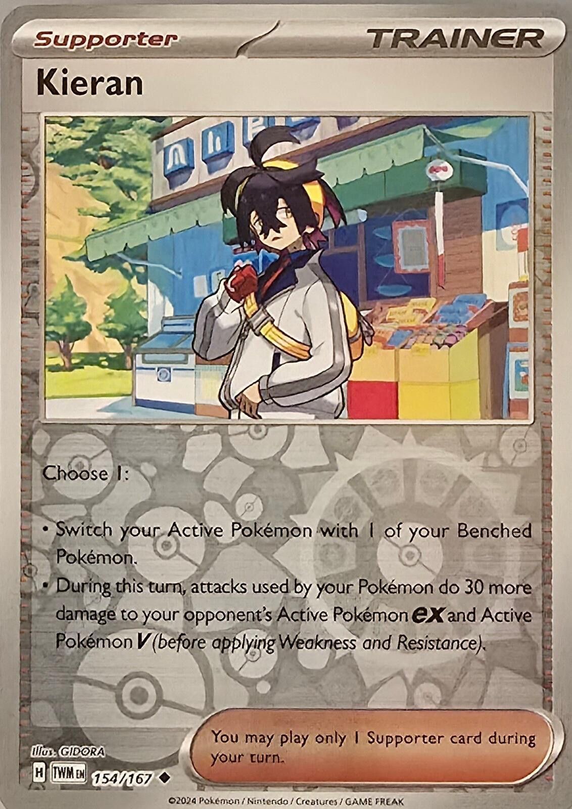 Pokemon Kieran trainer card Twilight Masquerade Size ONE SIZE - 1 Thumbnail