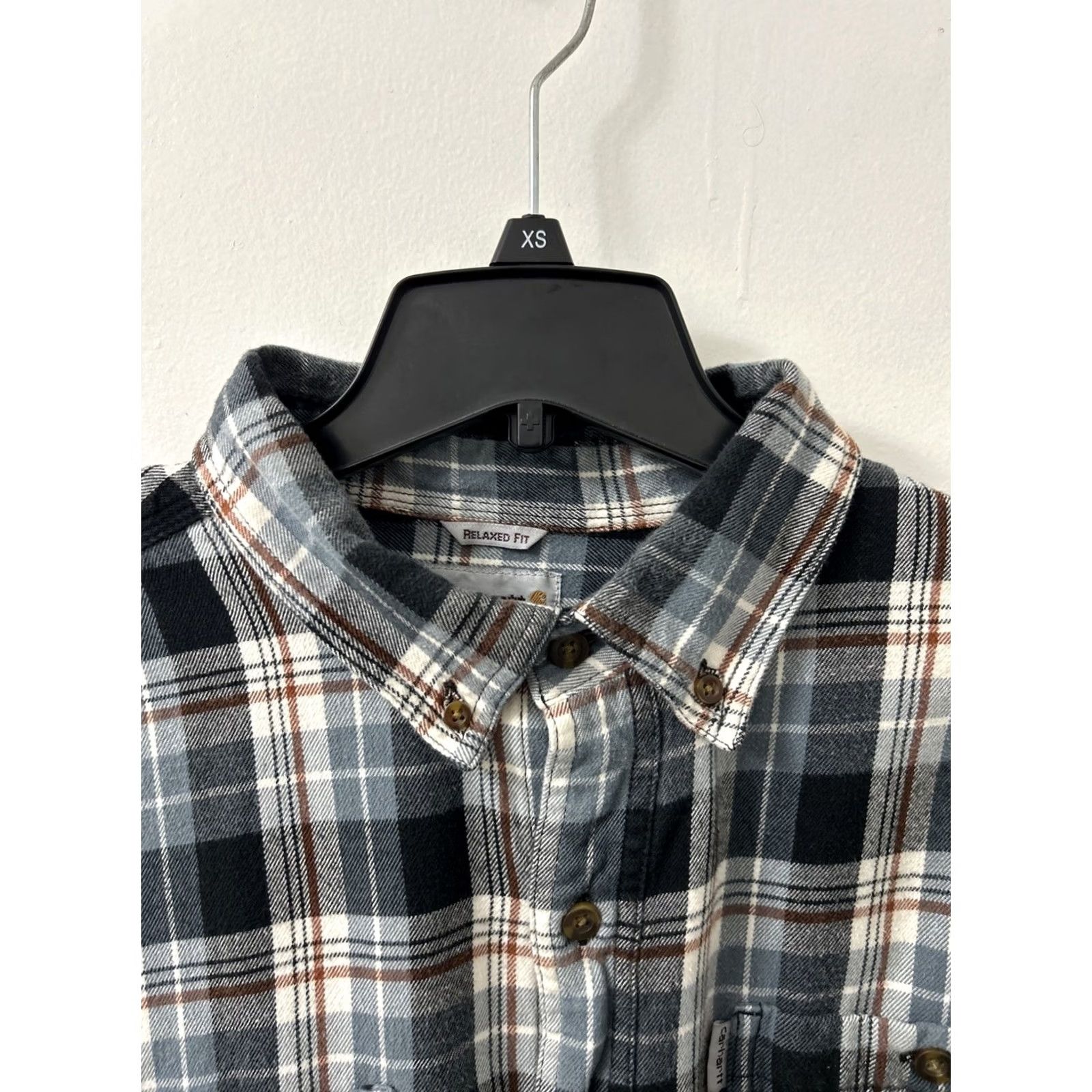 Carhartt Carhartt Shirt Mens XL Blue Trumbull Plaid Flannel Relaxed Button-Down L/S Size US XL / EU 56 / 4 - 4 Thumbnail
