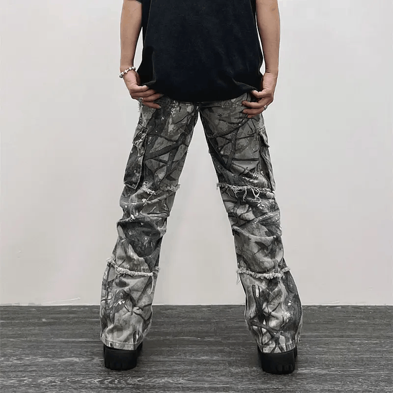 Japanese Brand × Jean Camouflage Baggy Flare Jeans Cargo Size US 34 / EU 50 - 2 Thumbnail