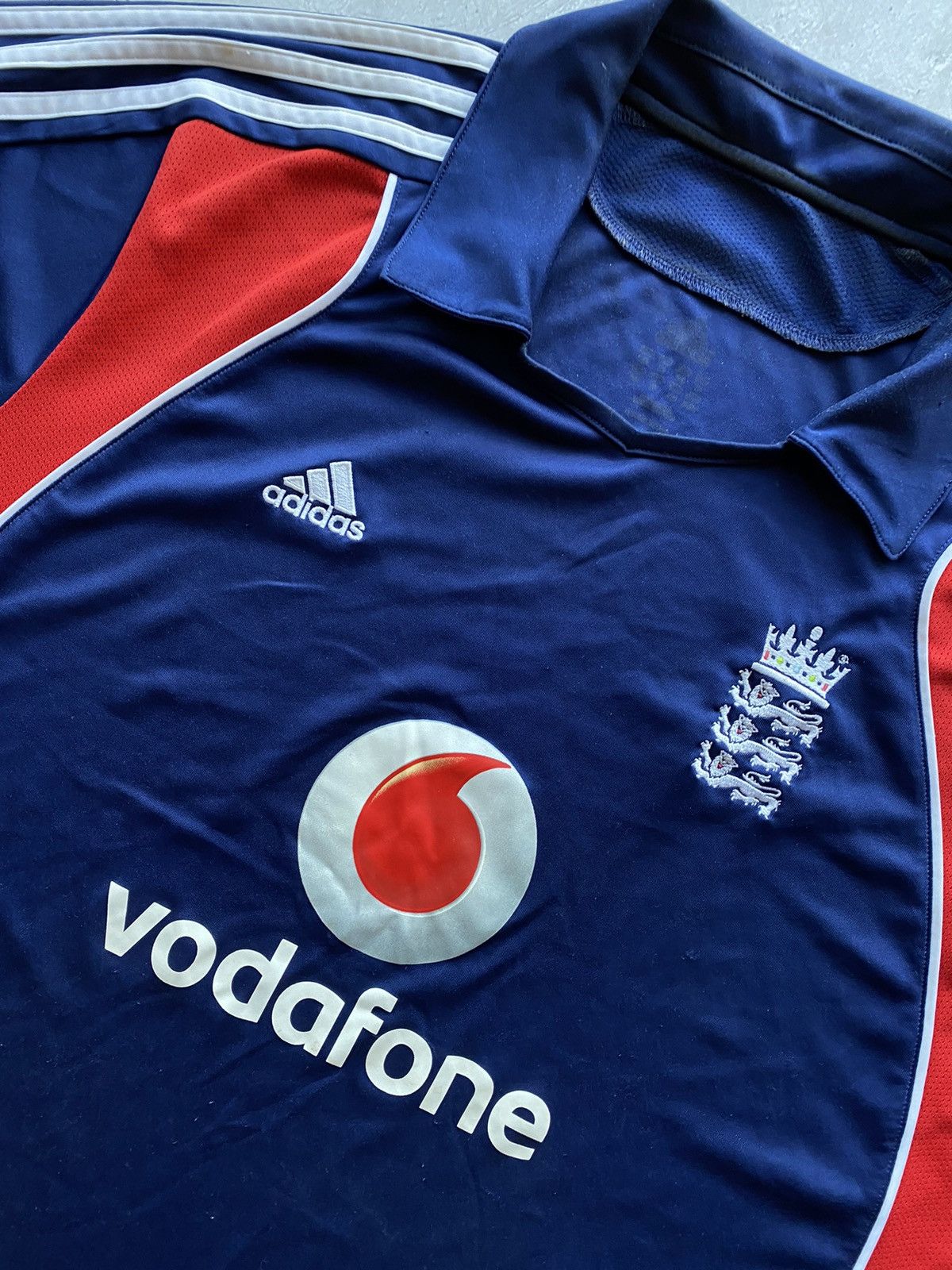 Adidas Vintage 2008 Adidas Cricket England big logo jersey Vodafone Size US XL / EU 56 / 4 - 3 Thumbnail