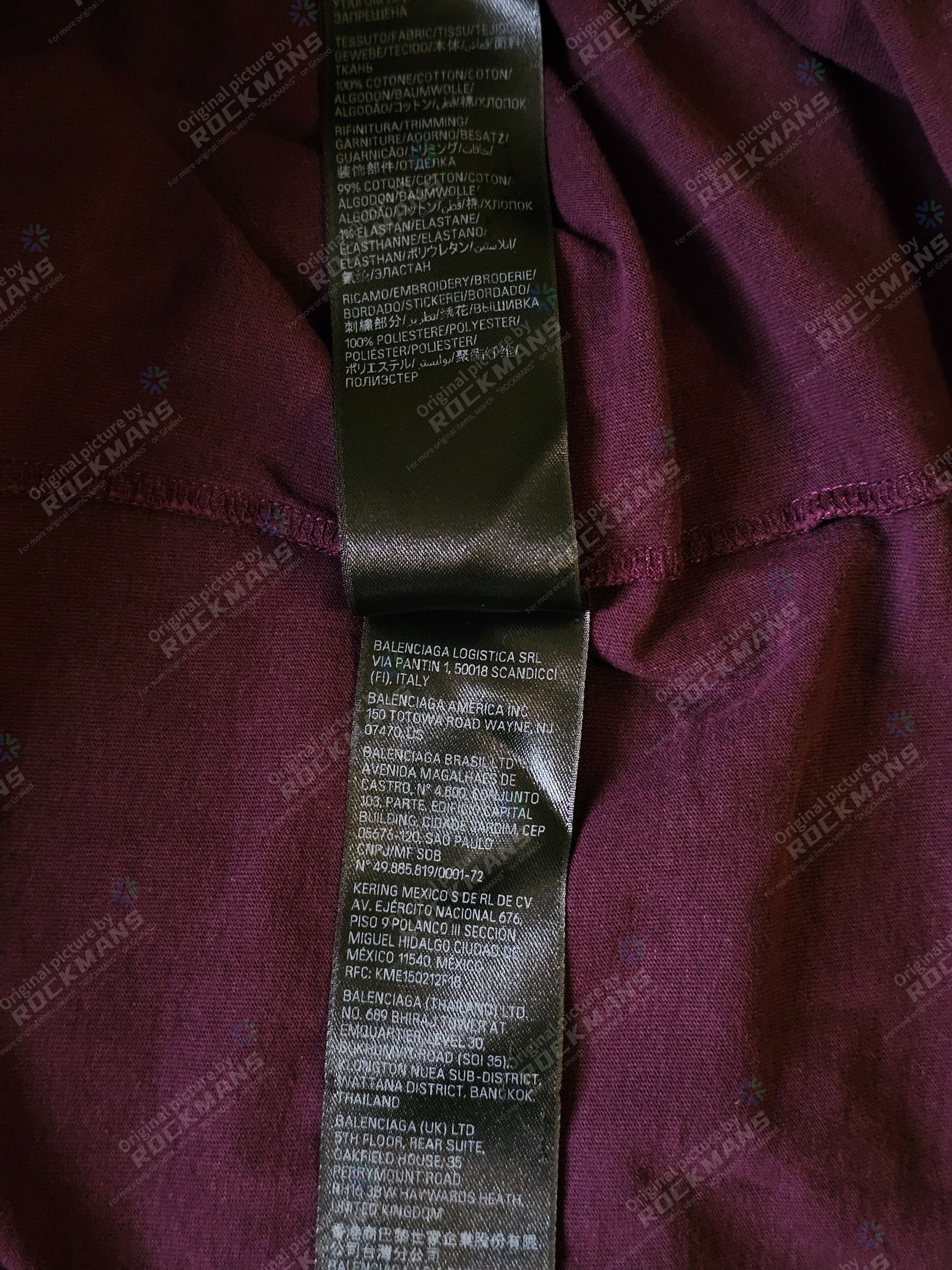 Balenciaga balenciaga burgundy short sleeve logo os t-shirt size L Size US L / EU 52-54 / 3 - 8 Thumbnail