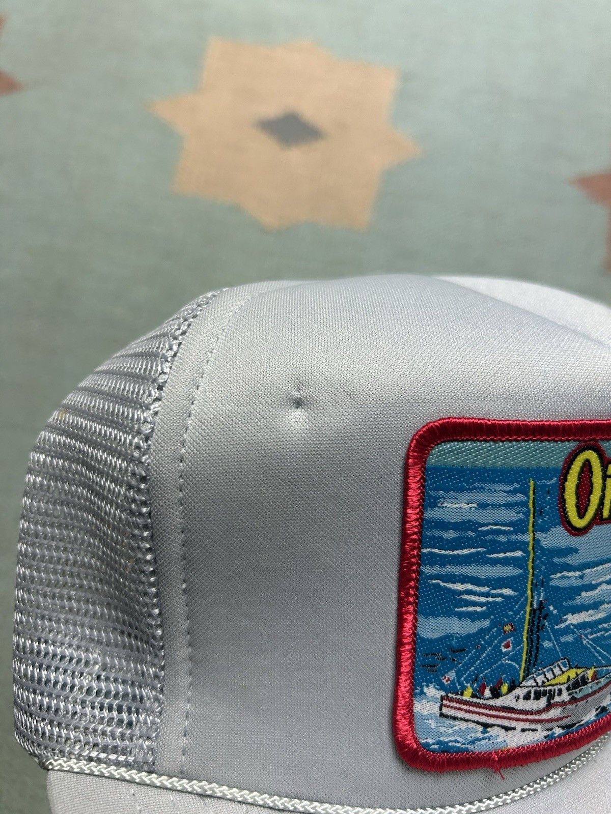 Vintage Trucker hat Oregon coast big patch ocean water boat nature Size ONE SIZE - 3 Thumbnail
