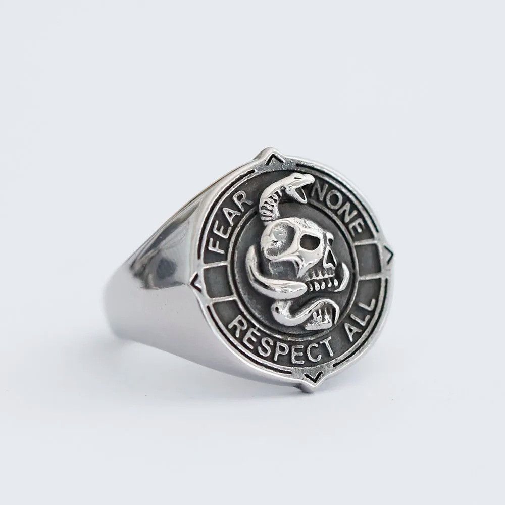 Jewelry Gothic Skull Ring Streetwear Jewelry Fashion Gift Size ONE SIZE - 5 Thumbnail