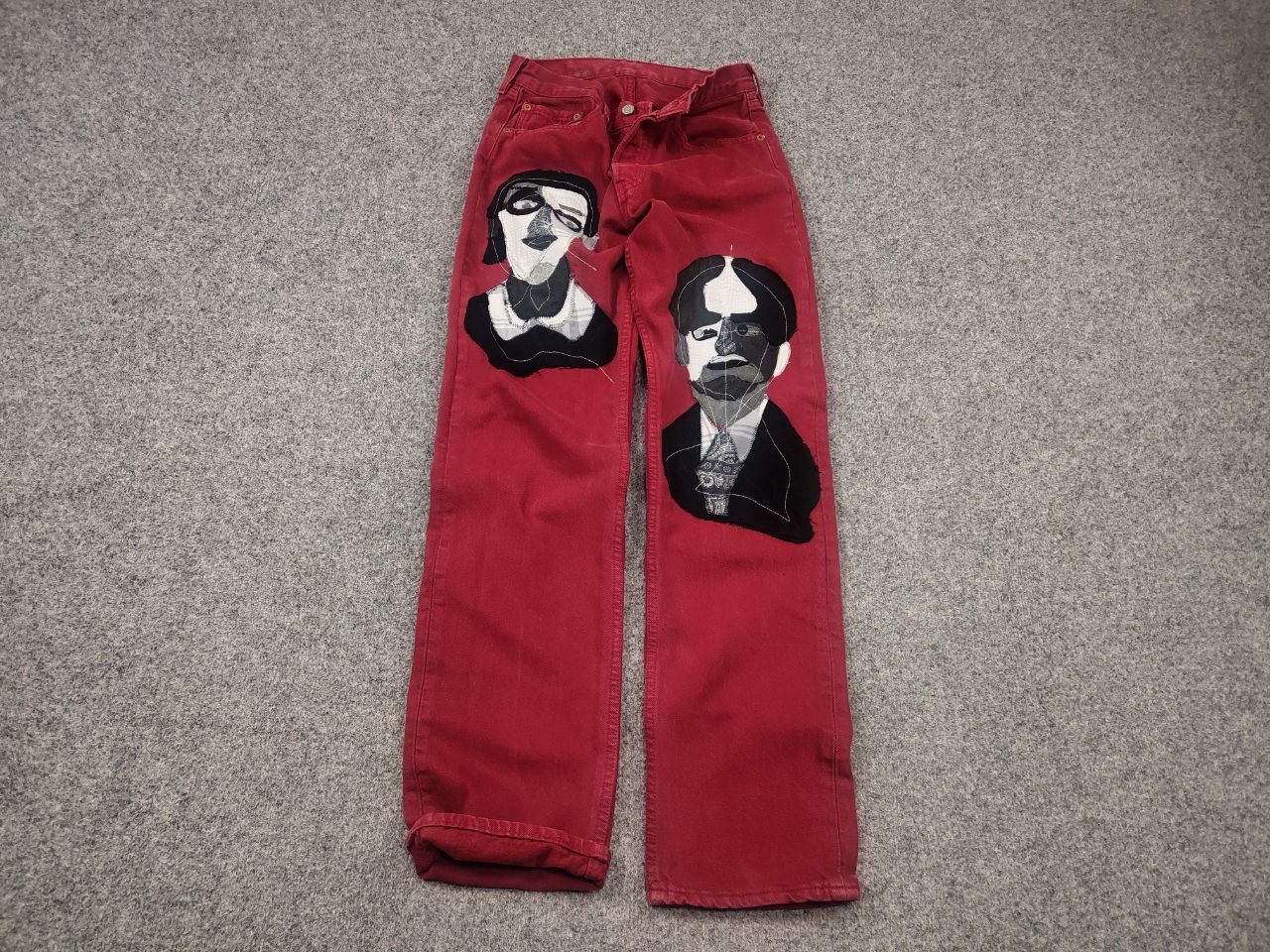 Levi's Vintage 90's Levis 501 Sashiko Patchwork Face Jeans watanabe Size 31" - 3 Thumbnail