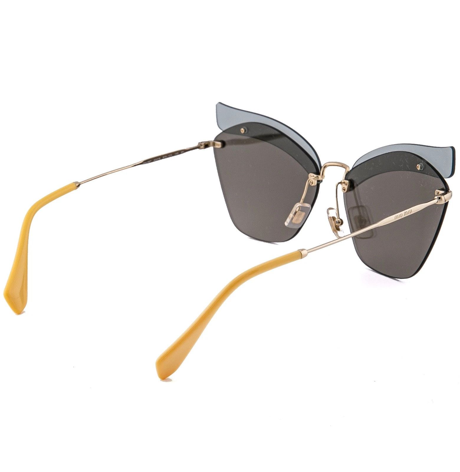 Miu Miu MIU MIU 56T MU56TS Green Yellow Gold Mirrored Sunglasses Size ONE SIZE - 5 Thumbnail