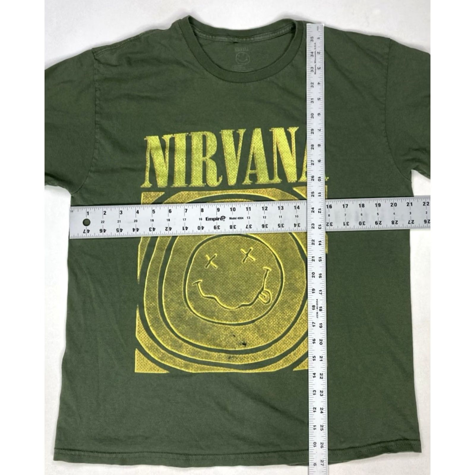Logo 7 VINTAGE Nirvana Logo Graphic T-shirt Men Large Green Size US L / EU 52-54 / 3 - 6 Thumbnail