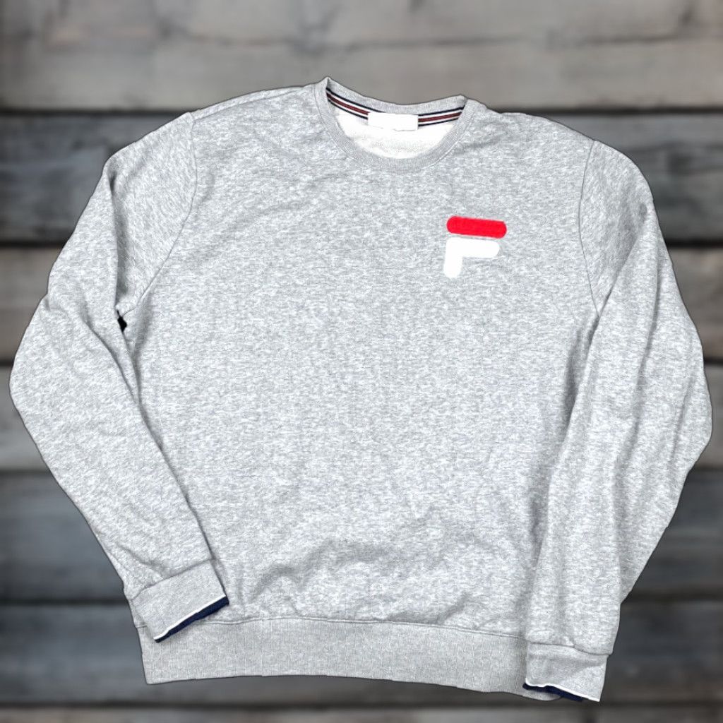 Fila FILA Sweatshirt Main Selling Point: Embroidered Logo Pullover Gray 90s Mens XL Crew Neck Cotton Blend Streetwear Shirt Size US XL / EU 56 / 4 - 1 Thumbnail