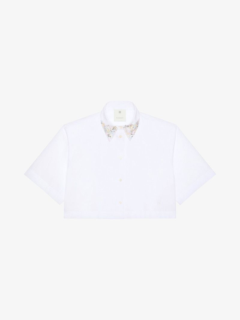 Givenchy o1w1db10326 Cropped Shirt in Poplin in White Size XS / US 0-2 / IT 36-38 - 1 Preview