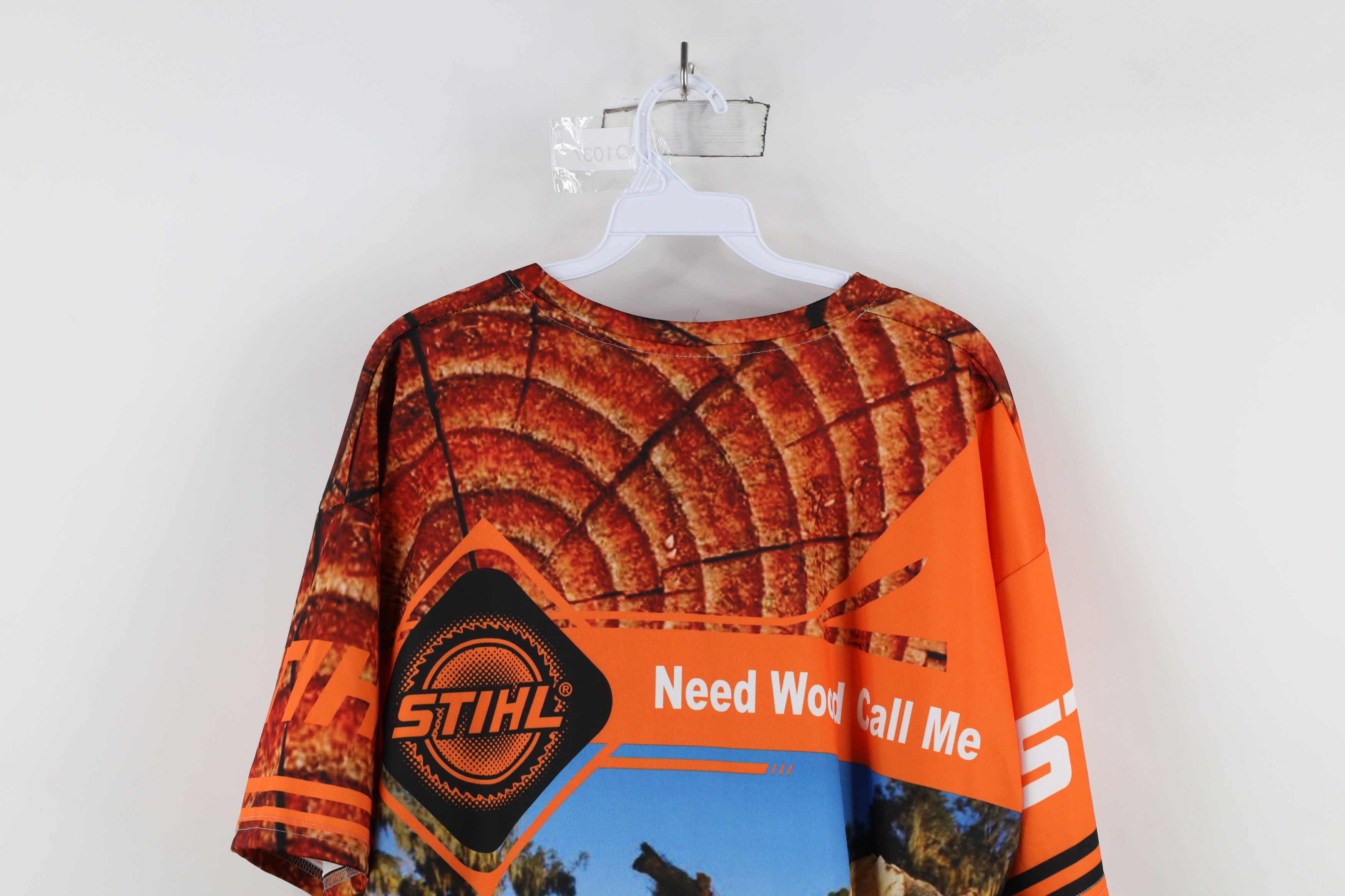 Vintage Stihl Out All Over Print Chainsaw Wood Short Sleeve T-Shirt Size US XL / EU 56 / 4 - 14 Thumbnail