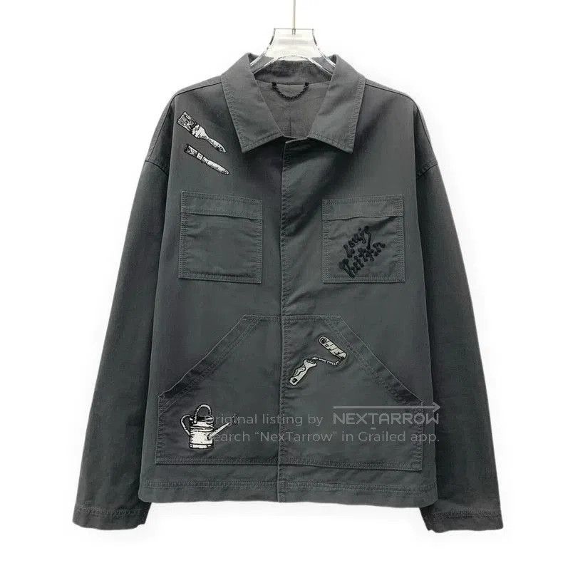 Louis Vuitton Louis Vuitton Gray Denim Jacket with Embroidery. Size US L / EU 52-54 / 3 - 1 Thumbnail