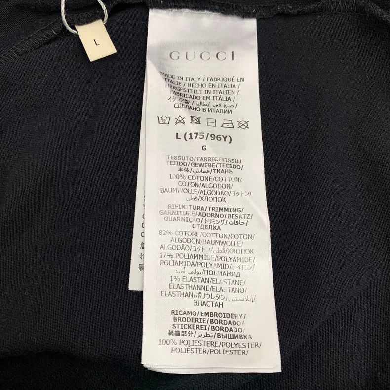 Gucci Gucci Black logo embroidered cotton round-neck short-sleev Size L / US 10 / IT 46 - 6 Thumbnail