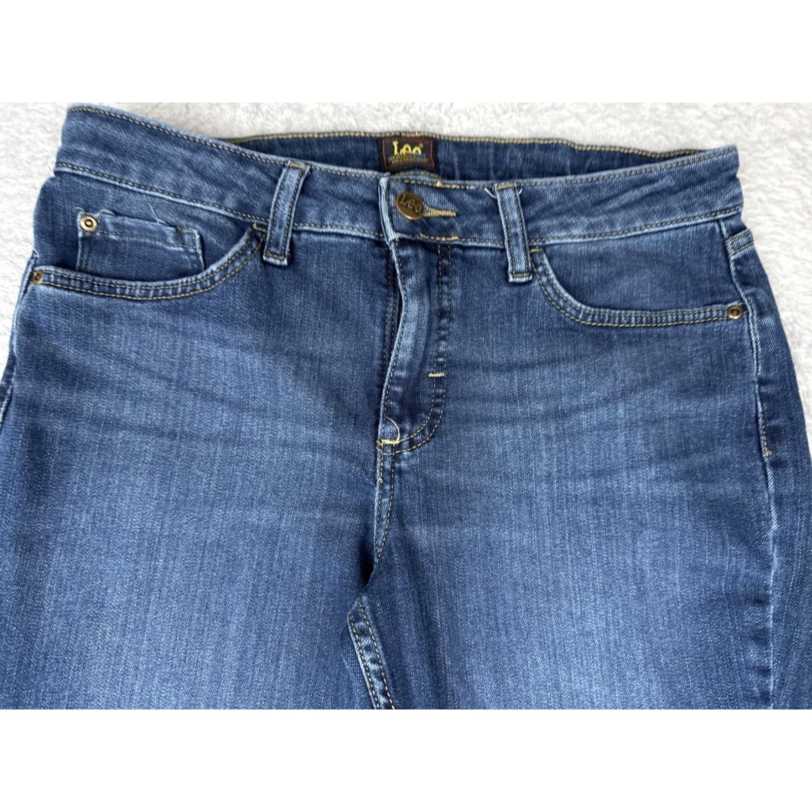 Lee Lee Jeans Women 30x29 Jeans Blue Bootcut Denim Stretch Mid Rise 90s City USA Womens Size 30" / US 8 / IT 44 - 4 Thumbnail