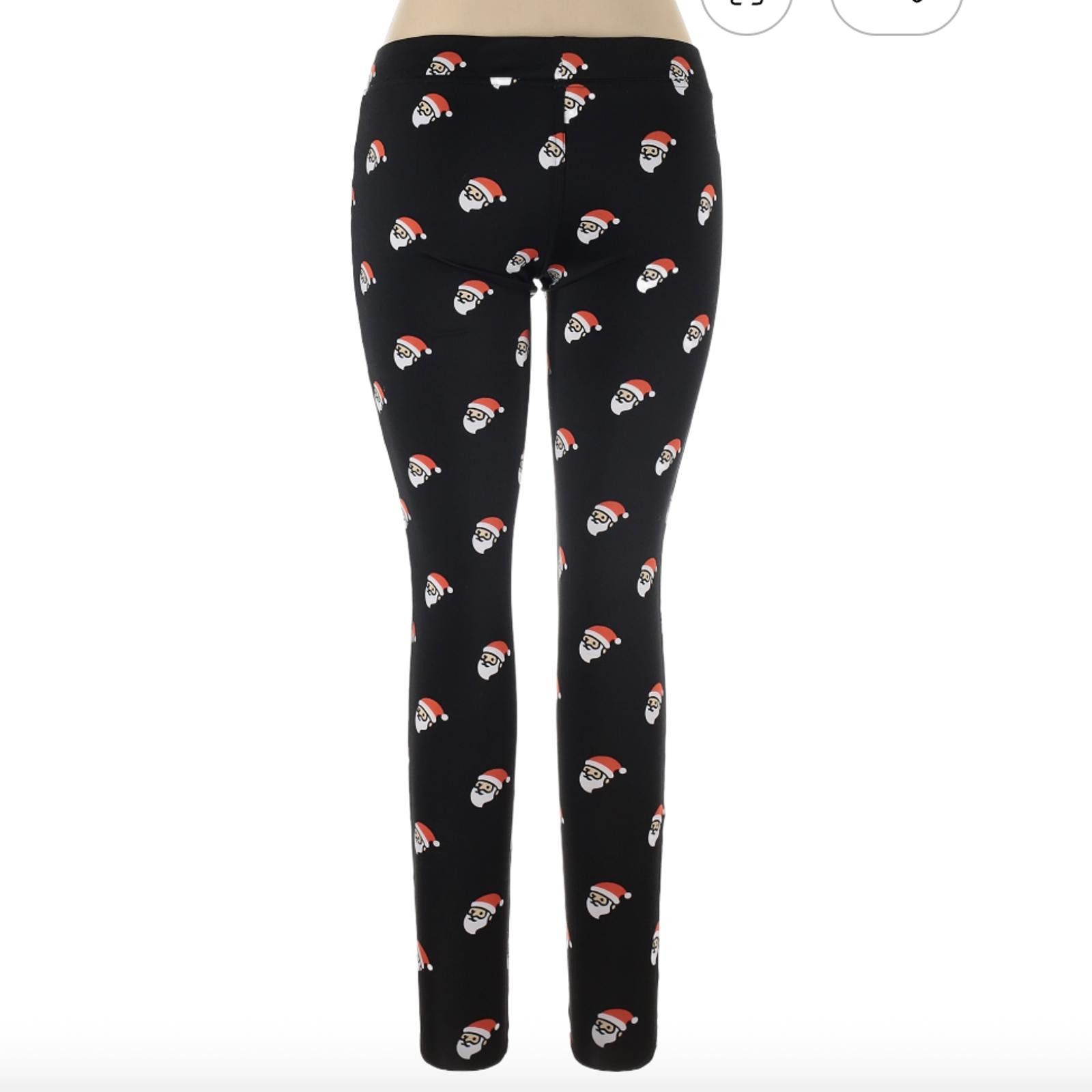 Tipsy Elves Tipsy Elves Black Santa Hat Leggings Size L Size 36" / US 14 / IT 50 - 2 Thumbnail