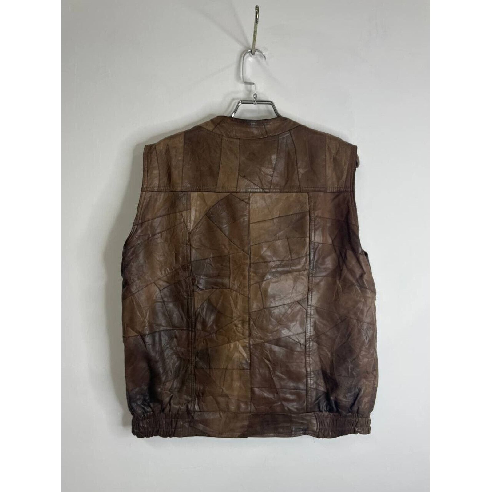 Vintage Vintage Brown Leather Patchwork Vest with Multiple Pockets Size US L / EU 52-54 / 3 - 2 Thumbnail