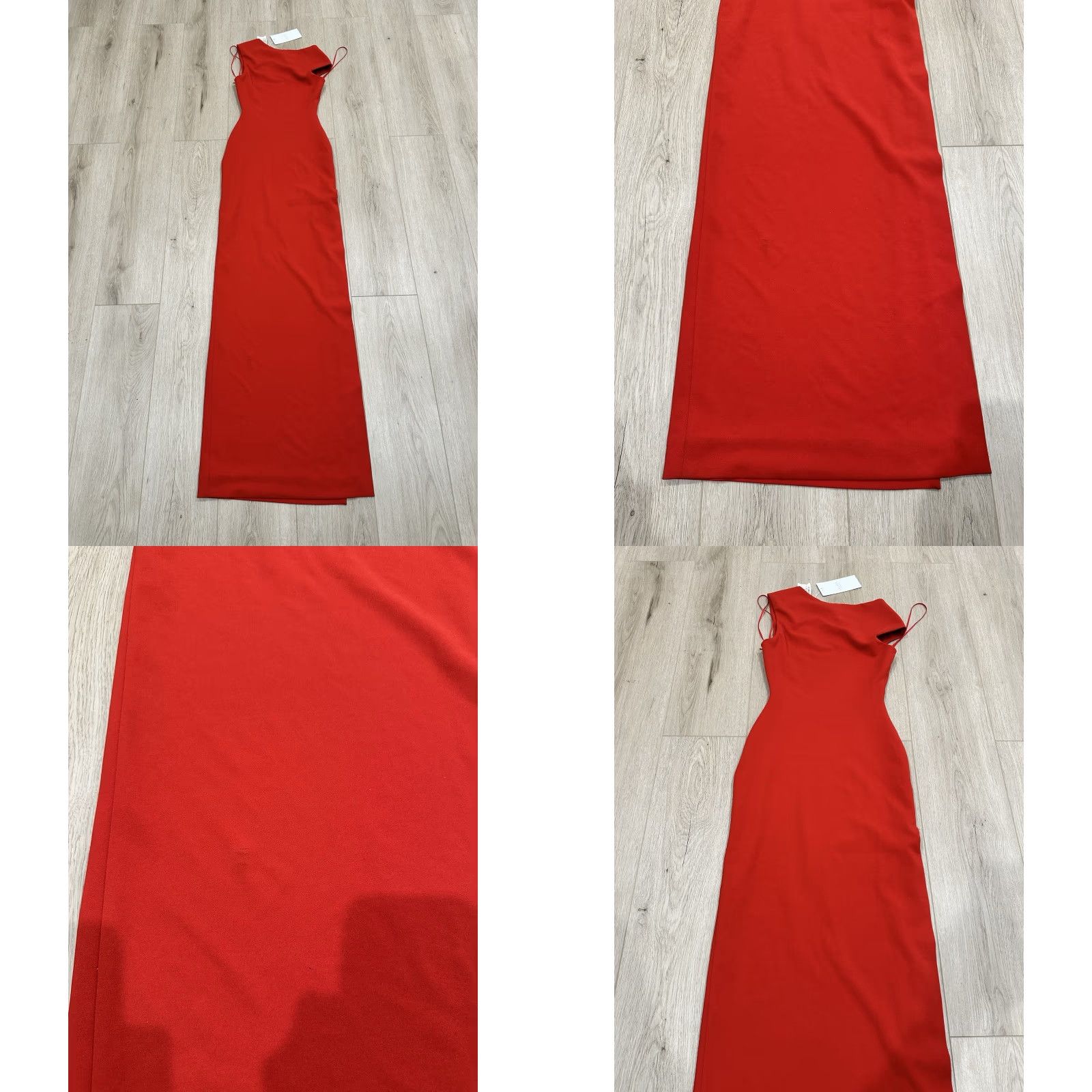 Solace London NWT Solace London Mille Crepe Gown Red 0US/4UK Ball Gown Short Sleeve Asym Neckline Women's Dress Long 95% Polyester 5% Elastane Size XS / US 0-2 / IT 36-38 - 9 Thumbnail