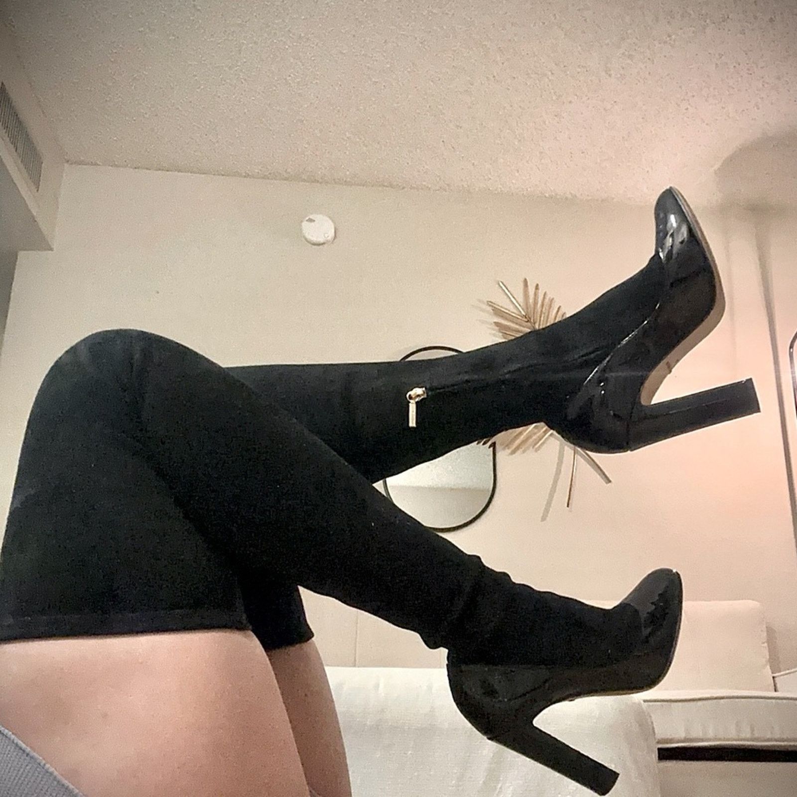 Dolce & Gabbana DOLCE & GABBANA Round Toe Pump Insert Over The Knee Boots Size US 6 / IT 36 - 14 Thumbnail