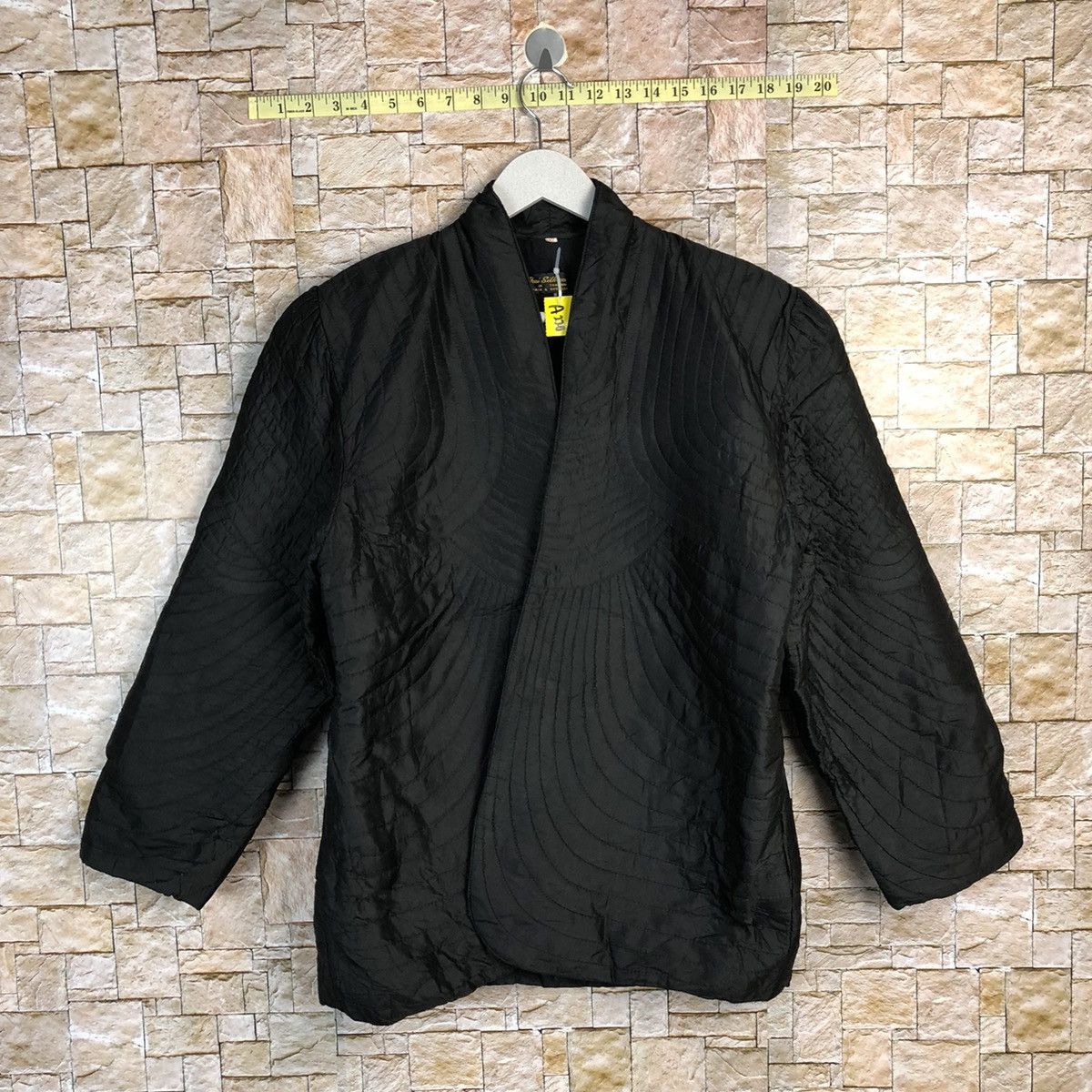 Vintage Thai Silk Black hand made Coats cardigan #A220 Size US M / EU 48-50 / 2 - 1 Thumbnail