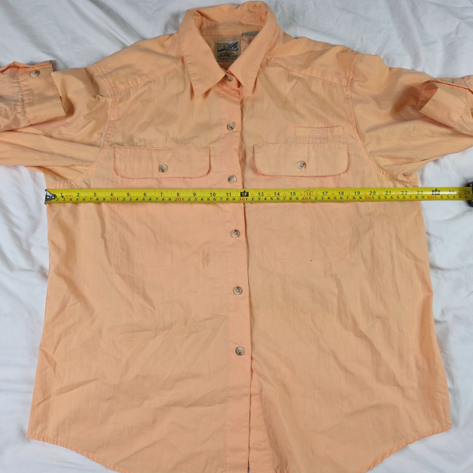 Other Vintage Travelsmith Womens Large Peach Orange Long Sleeve Bu Size L / US 10 / IT 46 - 7 Thumbnail